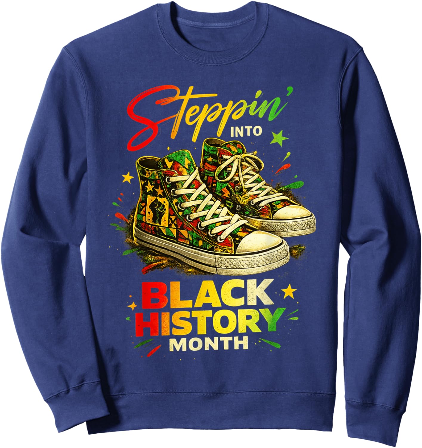 Stepping Into Black History Month Black Girls Sneakers Men Sweatshirt - Sweatshirt | Navy