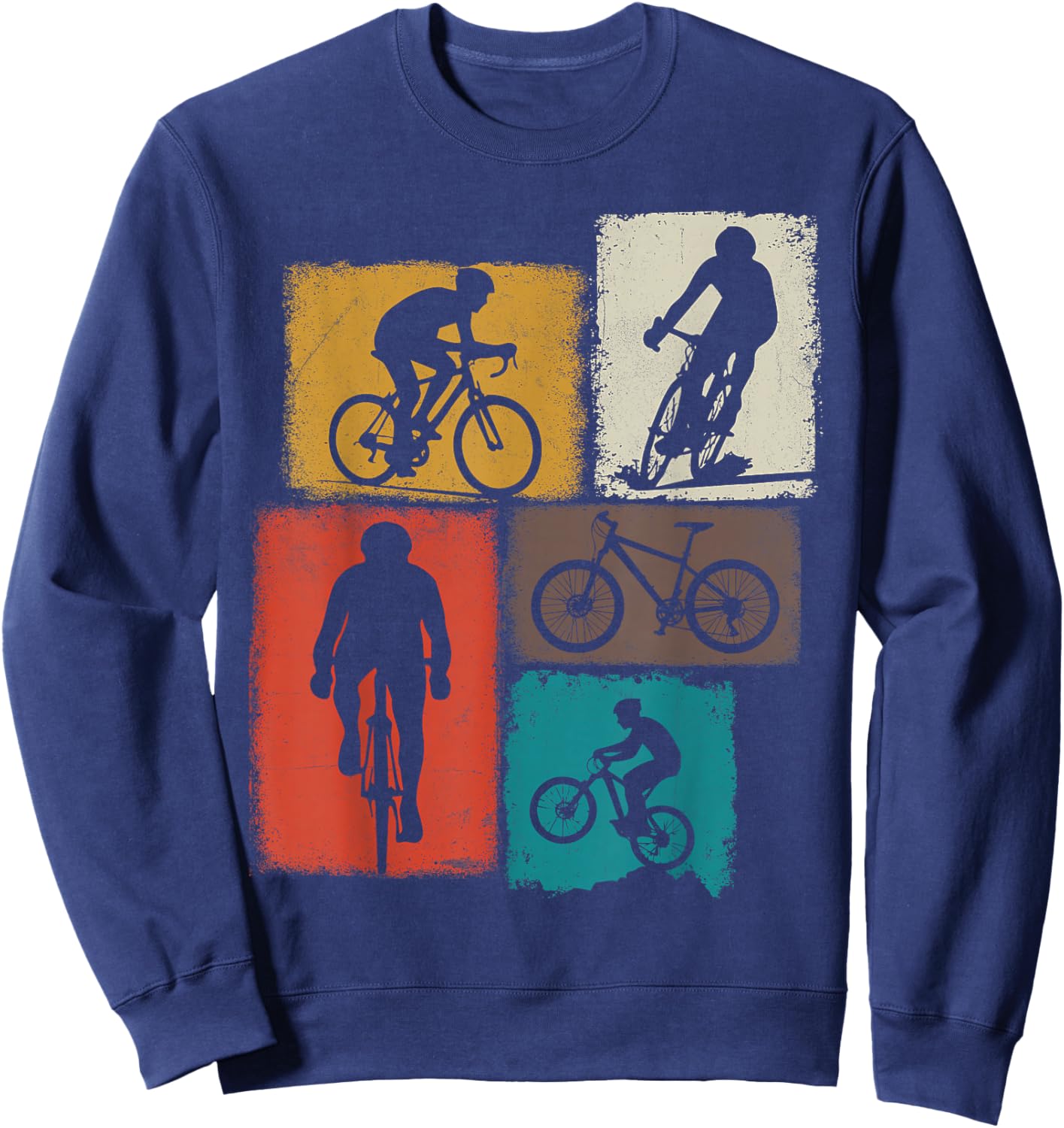 Cycling Collage Cyclist Men Women Bicycle Coach Biker Sweatshirt - Sweatshirt | Navy