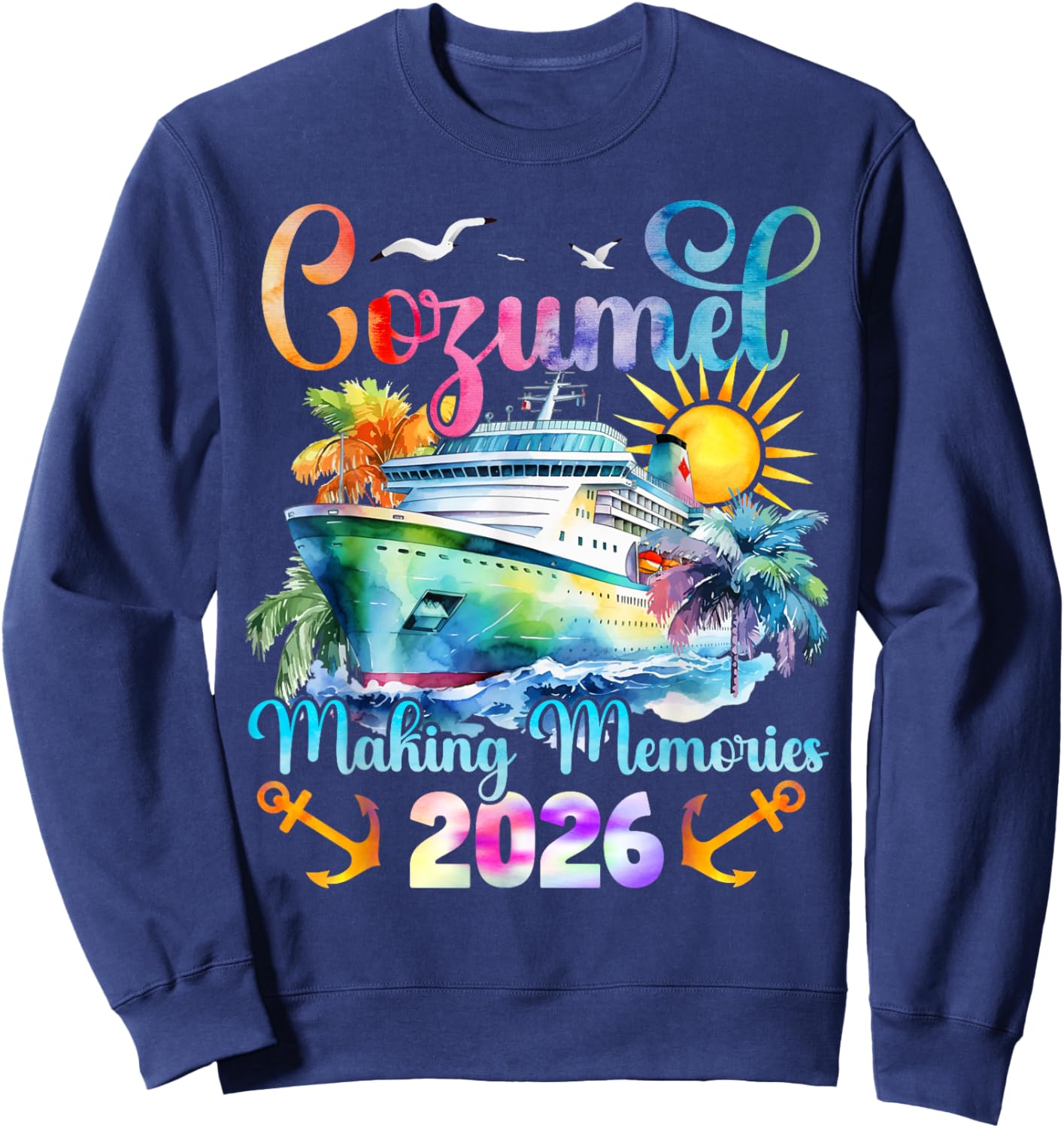 Cozumel Cruise 2026 Cruising Mexico Cozumel Family Matching Sweatshirt - Sweatshirt | Navy