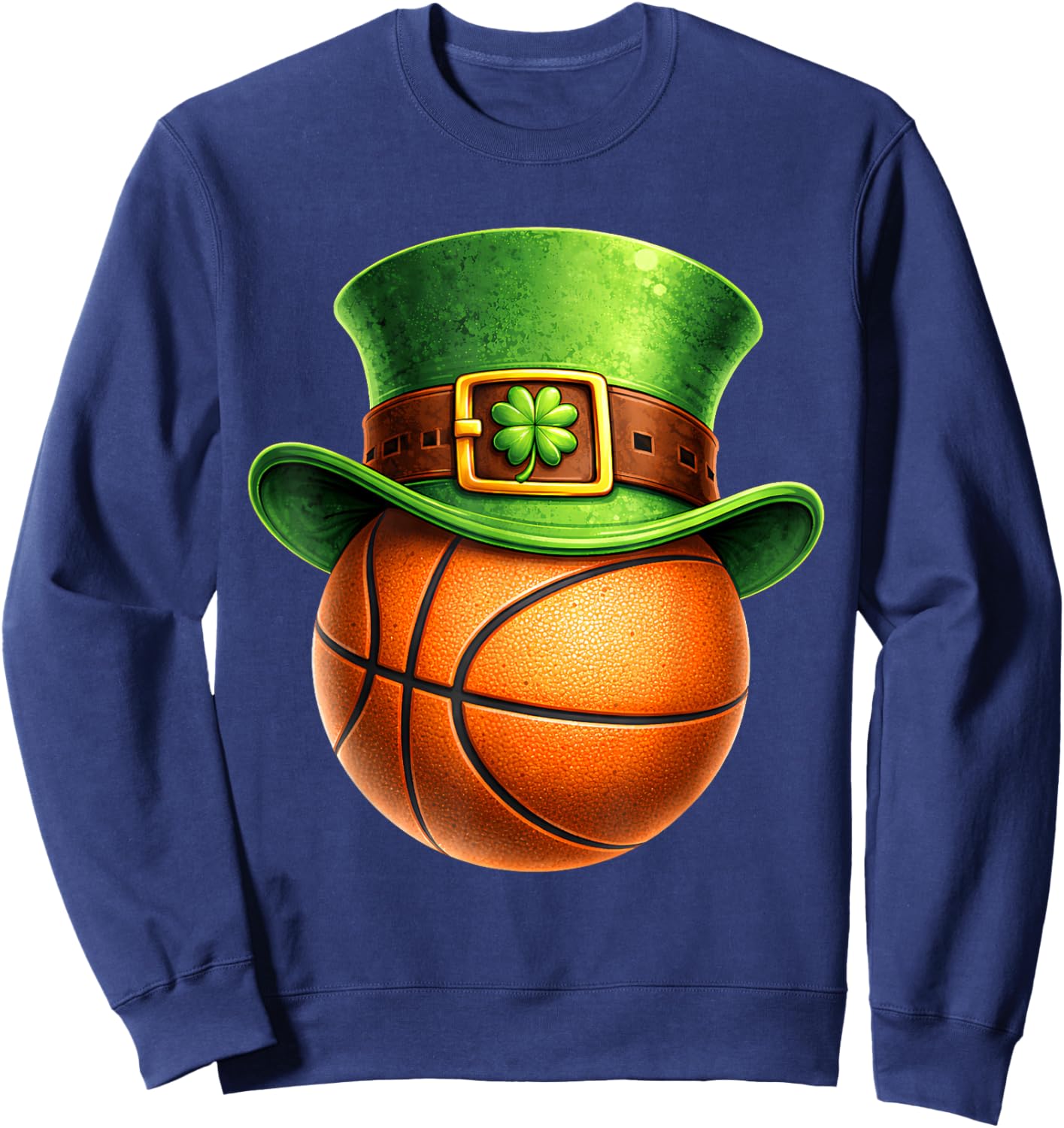 Basketball St Patricks Day Men Boys Kid Sport Green Shamrock Sweatshirt - Sweatshirt | Navy