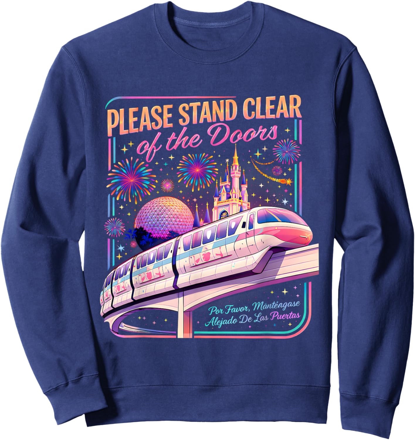 Please Stand Clear of The Doors Monorail Art Sweatshirt - Sweatshirt | Navy
