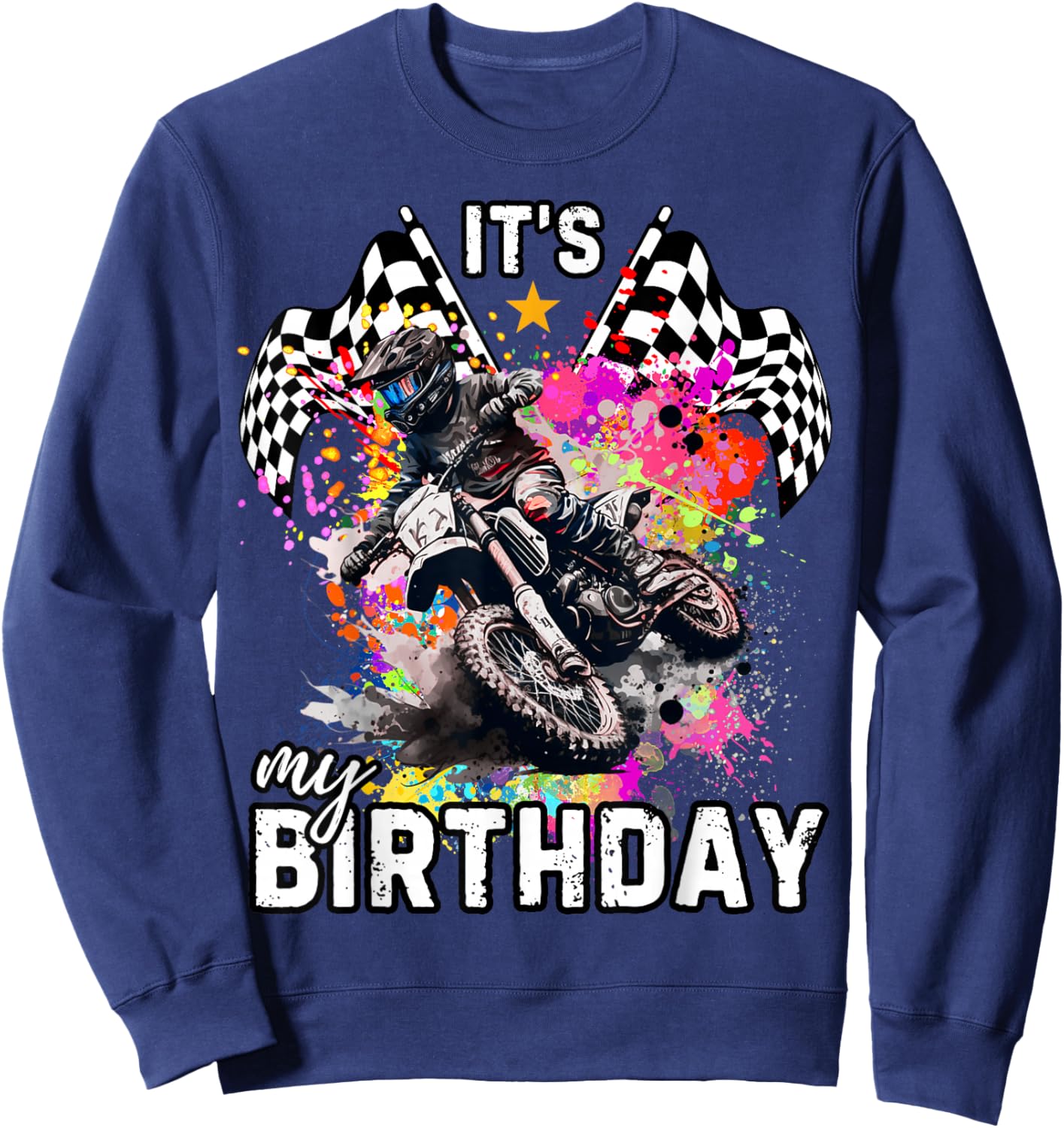 It's My Motocross Birthday Sweatshirt - Sweatshirt | Navy