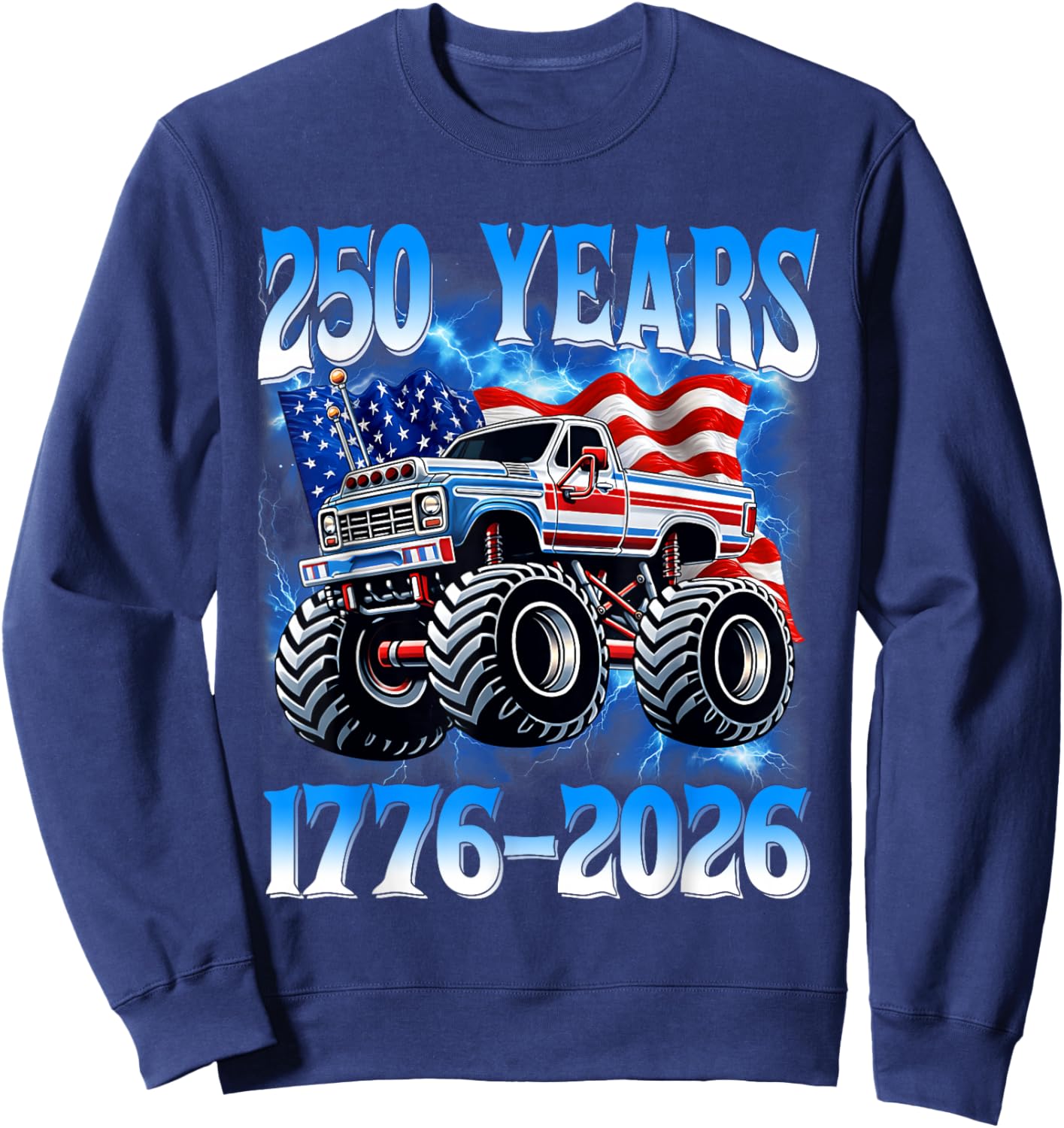 250 Years American 1776 2026 250th Toddler Boys 4th of July Sweatshirt - Sweatshirt | Navy