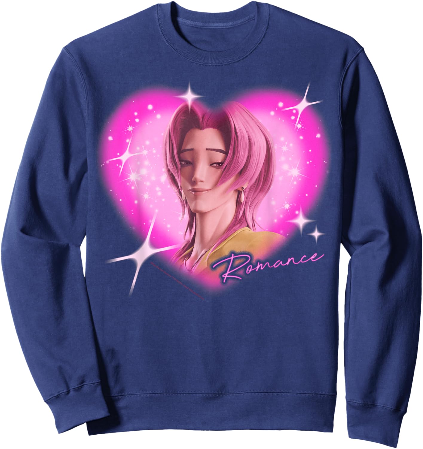 Kpop Demon Hunters The Saja Boys Romance Charming Gaze Heart Sweatshirt - Sweatshirt | Navy