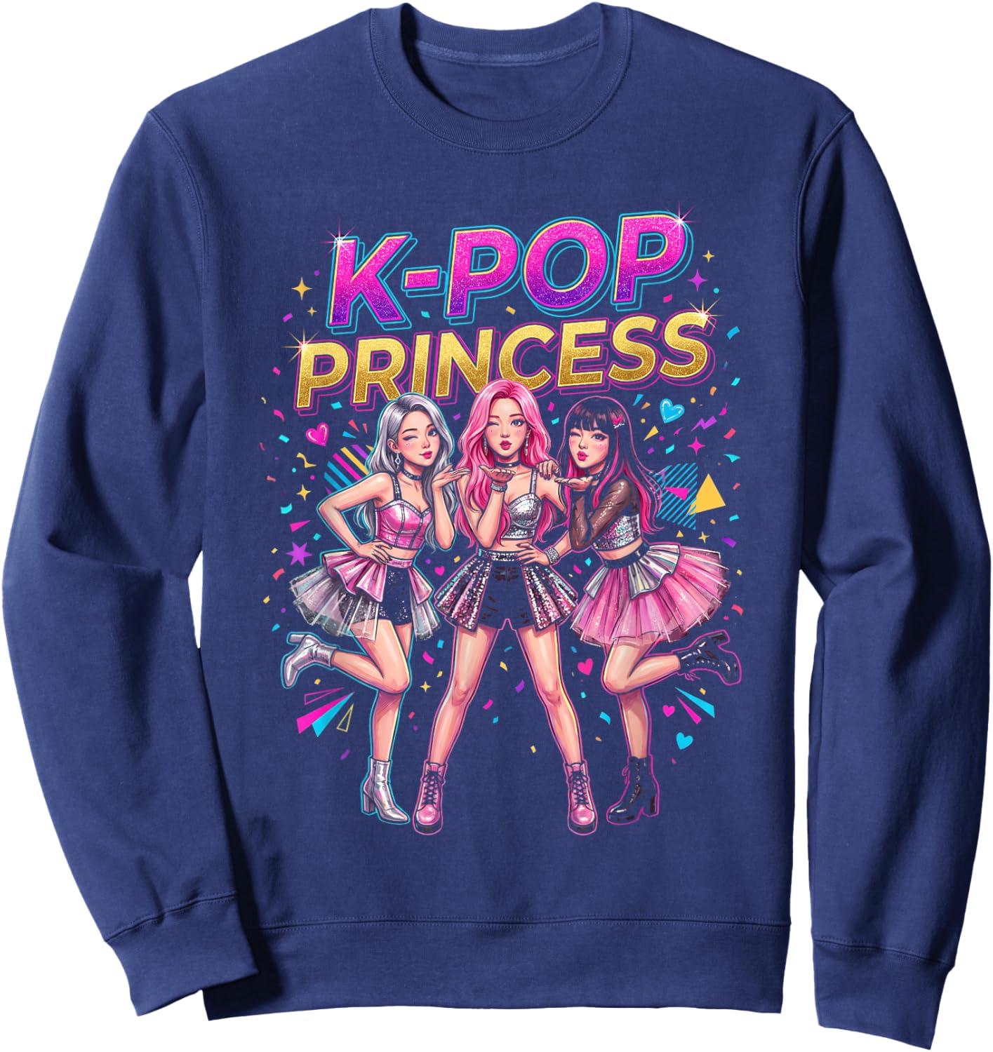 K-Pop Princess Girl Group Fan Music Lover Design Sweatshirt - Sweatshirt | Navy