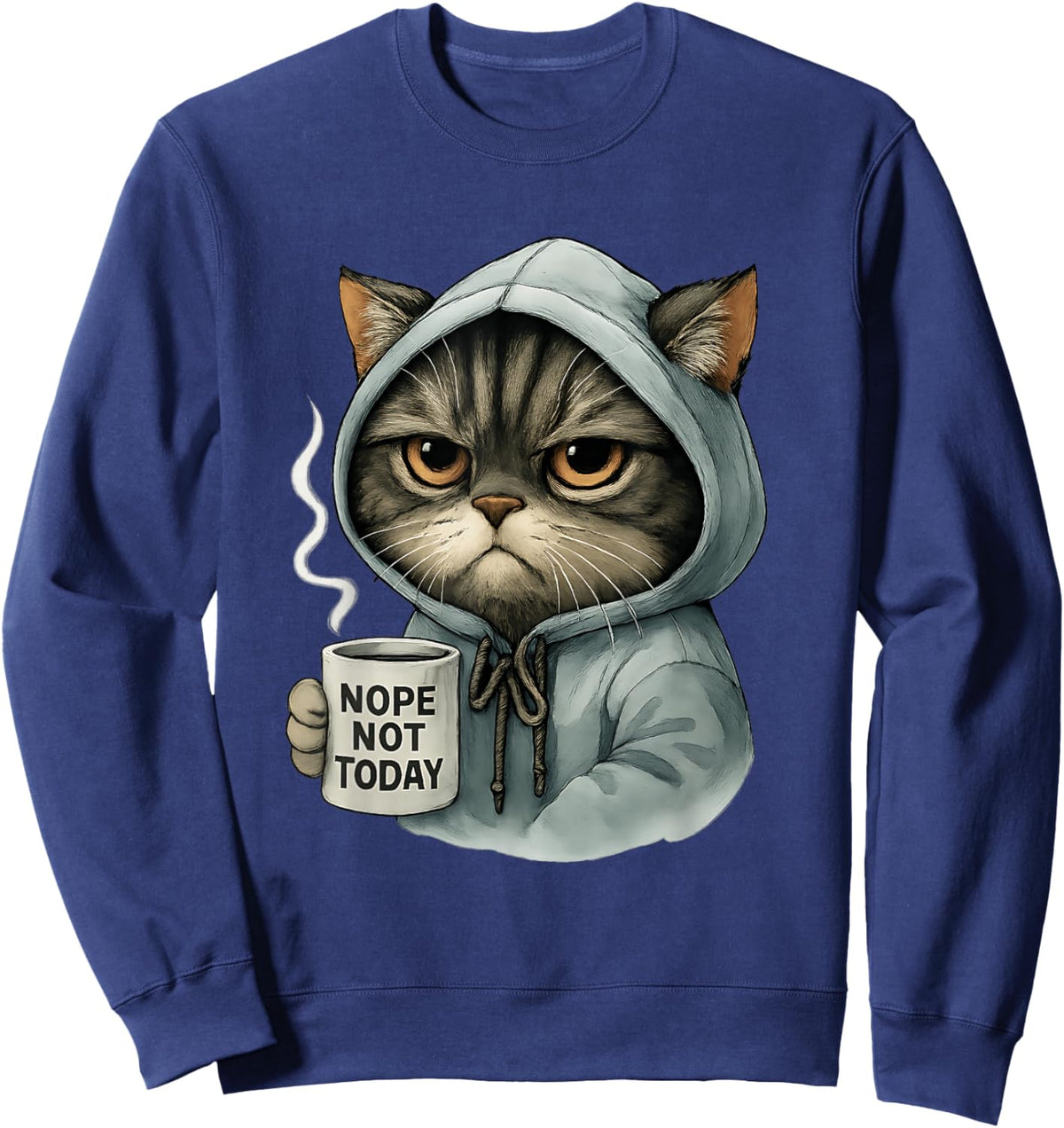 Cat Nope Not Today Sweatshirt - Sweatshirt | Navy