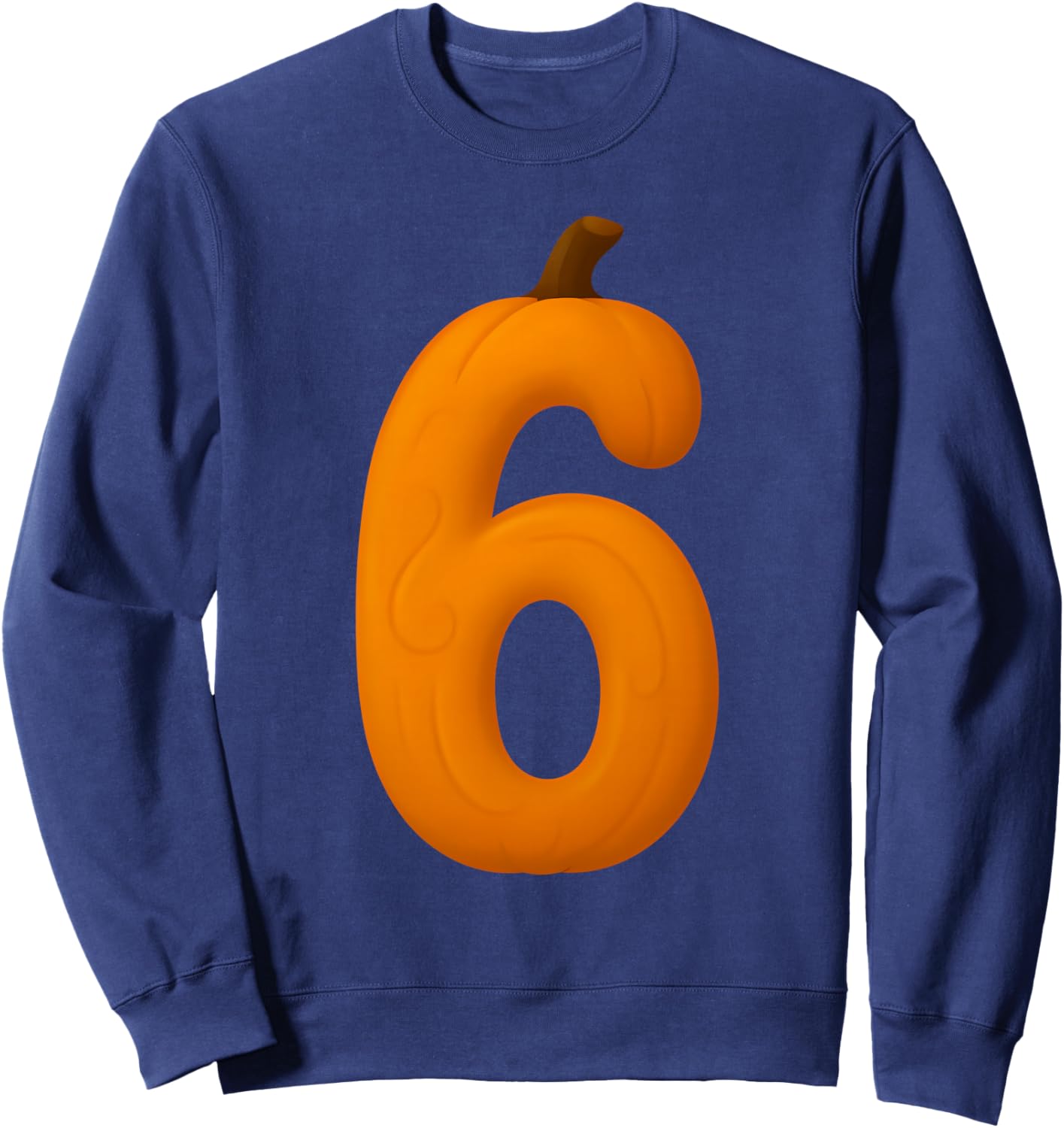 6 Number Six Seven Fall Pumpkin Halloween Funny Matching Sweatshirt - Sweatshirt | Navy