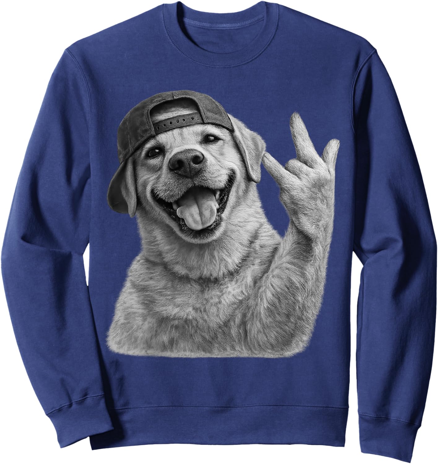 Funny Dog Design, Silly Meme, Danke Memes, 90s Vintage Sweatshirt - Sweatshirt | Navy