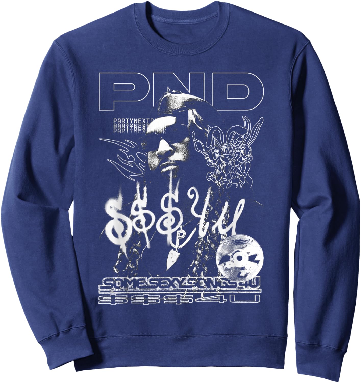 PARTYNEXTDOOR Outline Graphic Sweatshirt - Sweatshirt | Navy