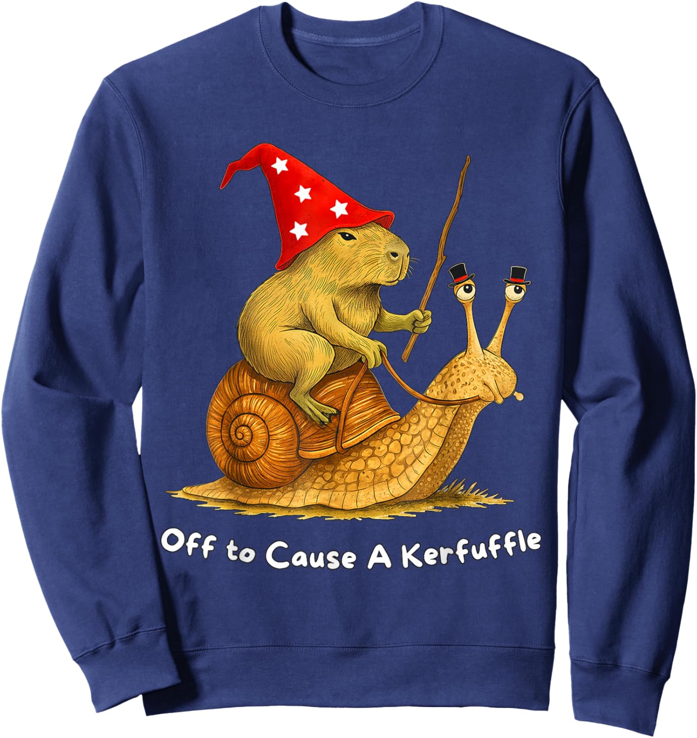 Witchy Capybara Snail Meme Humor Sweatshirt - Sweatshirt | Navy