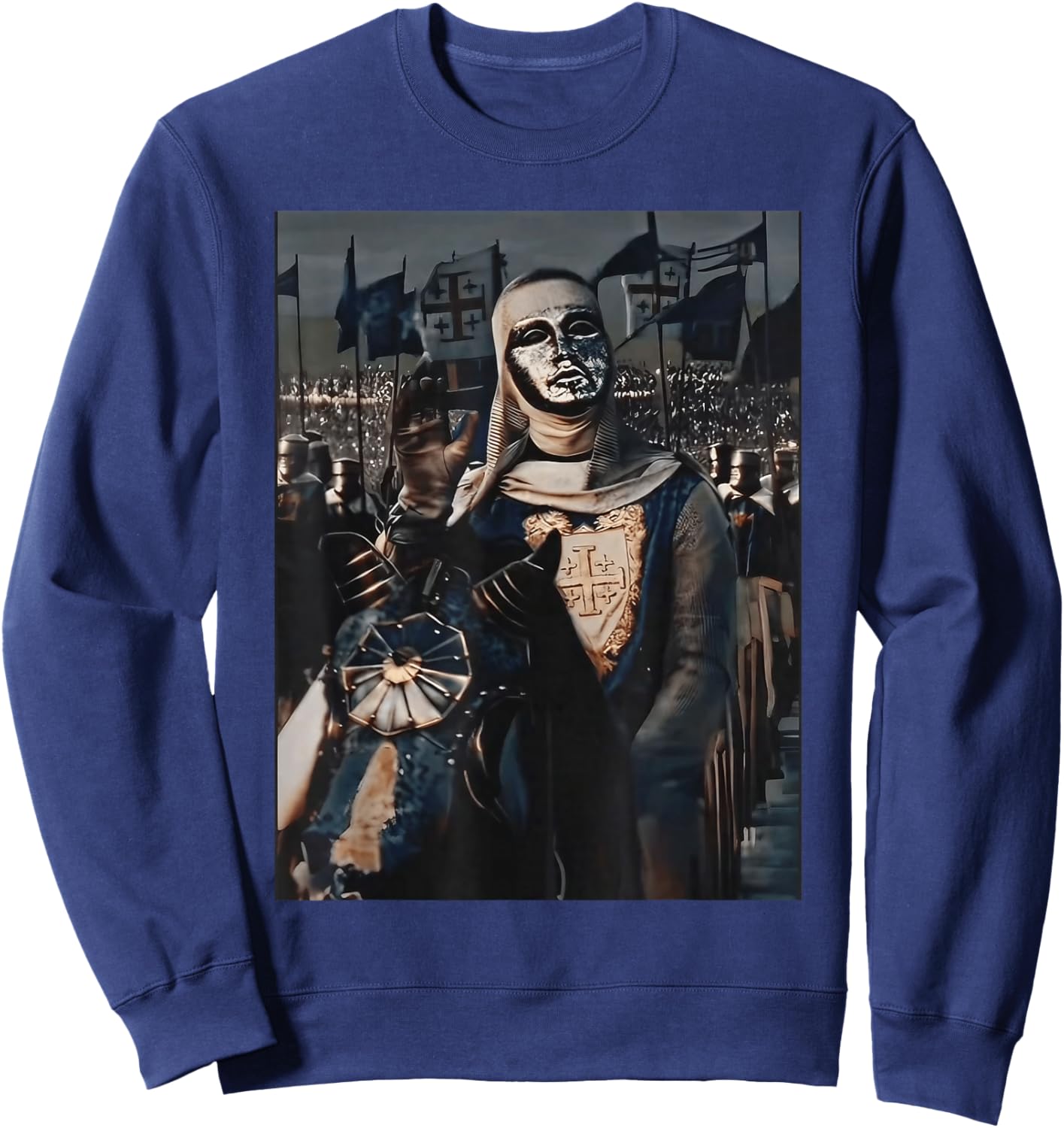 Sliver Mask King Baldwin IV Meme The Leper King Warrior Sweatshirt - Sweatshirt | Navy
