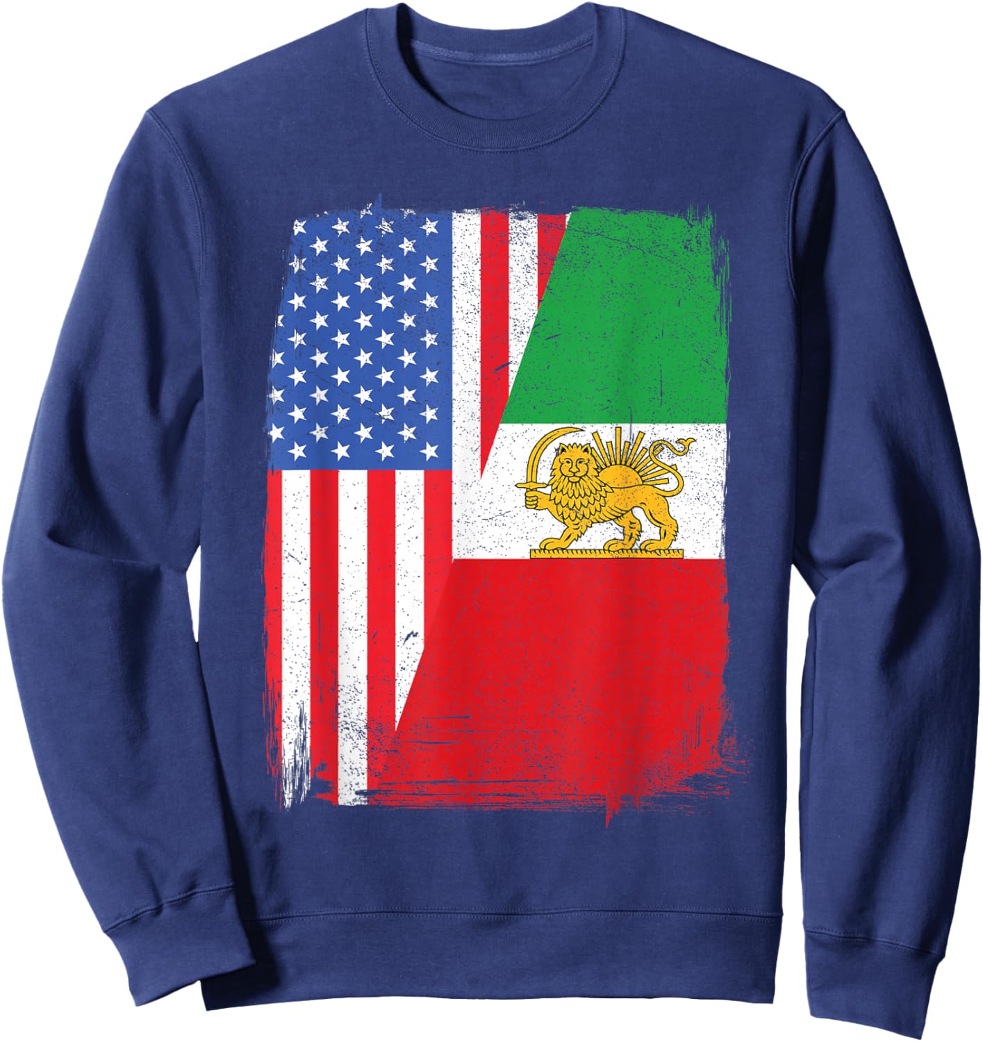 Persian American Flag USA Persia Roots Heritage Sweatshirt - Sweatshirt | Navy