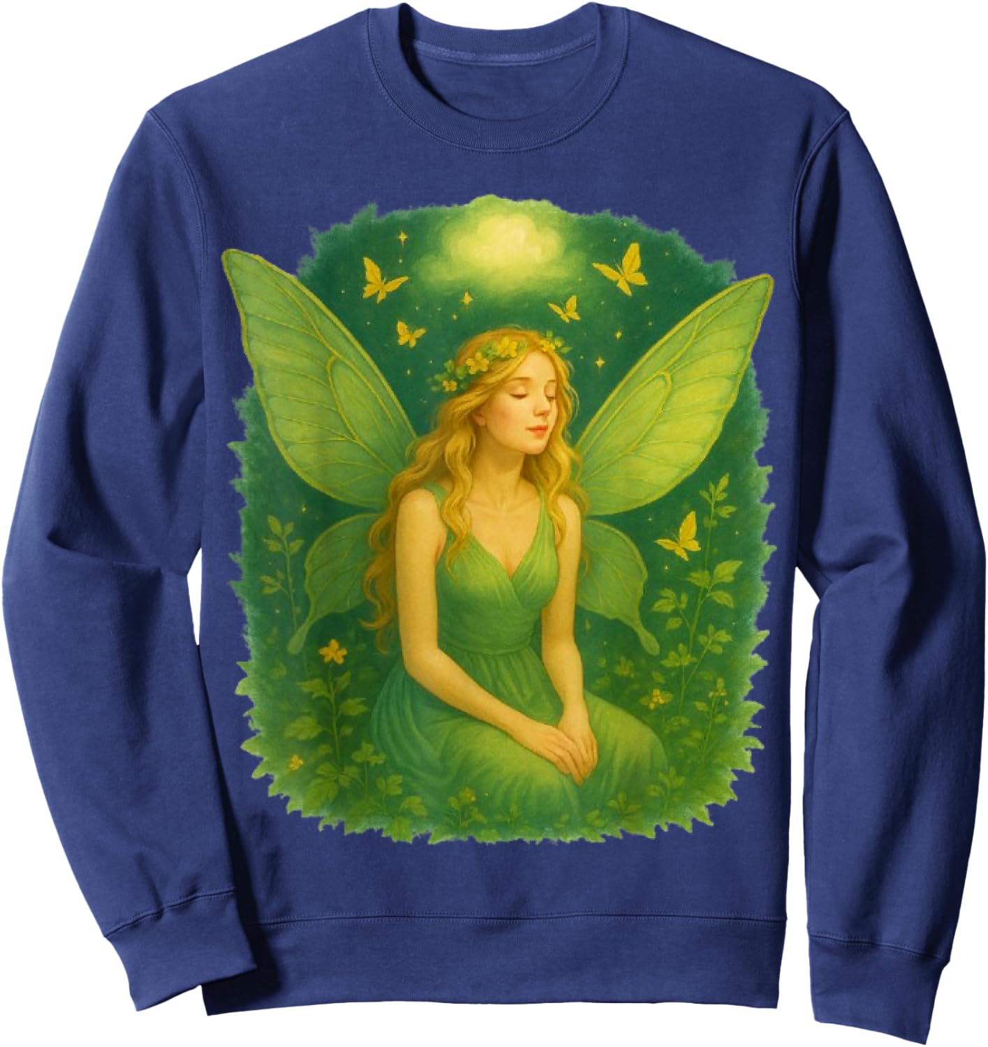 Enchanted Woodland Fairy Fantasy Mystical Butterflies Sweatshirt - Sweatshirt | Navy