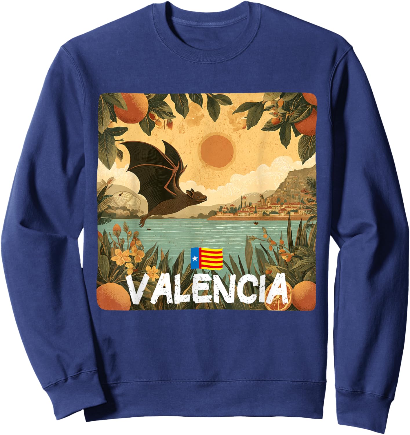 Pretty Valencian Bat Costume with Valencia Nature Look Sweatshirt - Sweatshirt | Navy