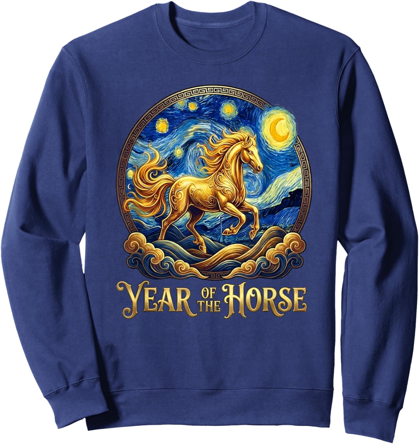 Lunar New Year The Horse Year Chinese Zodiac Fire Horses Sweatshirt - Sweatshirt | Navy