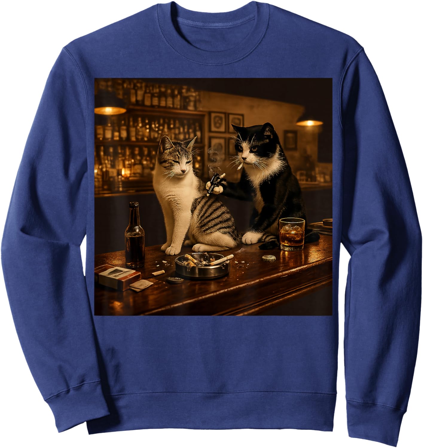 Vintage Cat Tattoo Inked Kitten Artist Gifts Women Sweatshirt - Sweatshirt | Navy