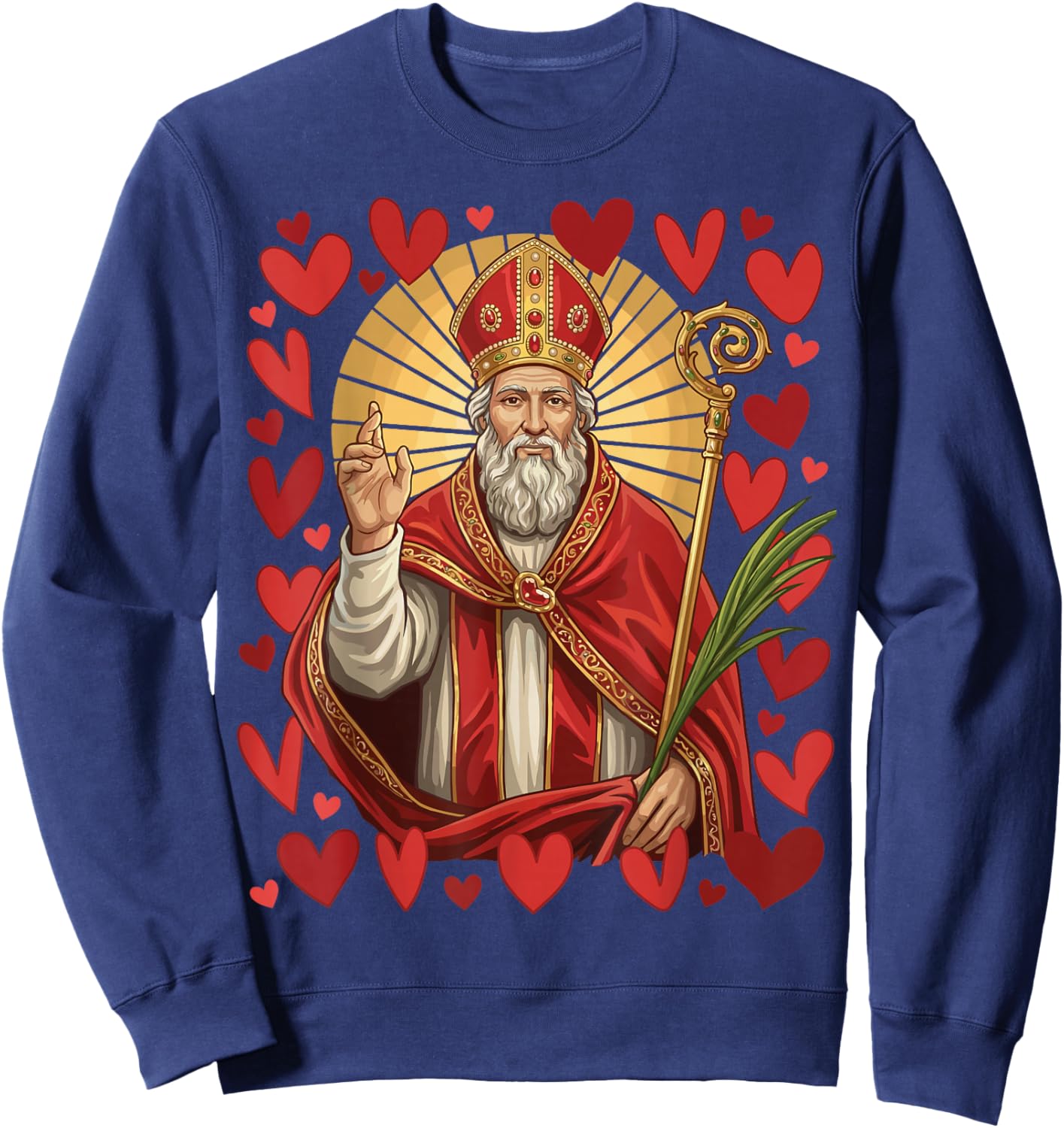 Saint Valentine Catholic St Valentines Patron Saint of Love Sweatshirt - Sweatshirt | Navy