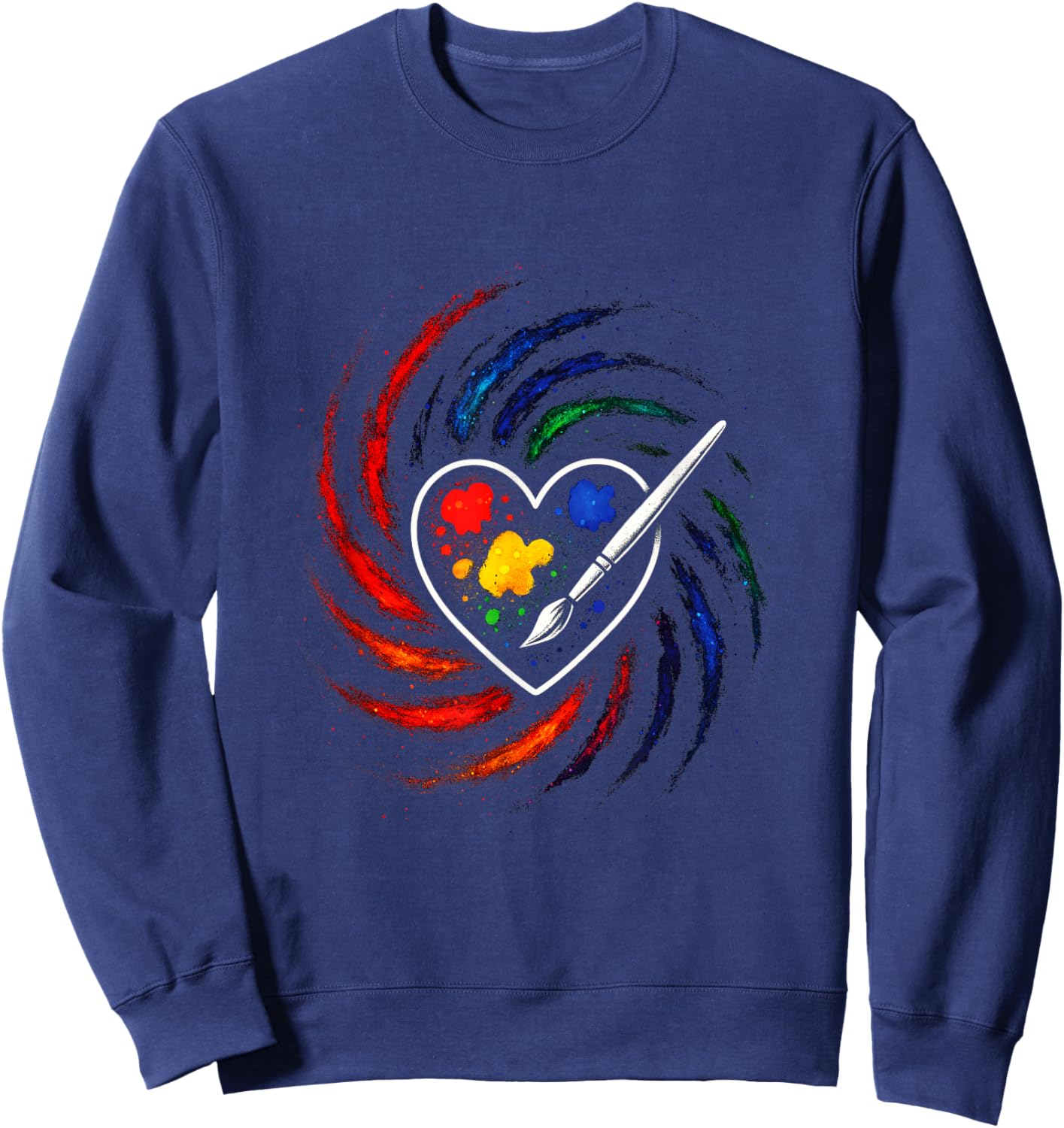 Heart Palette - Funny Painter Art Painting Sweatshirt - Sweatshirt | Navy