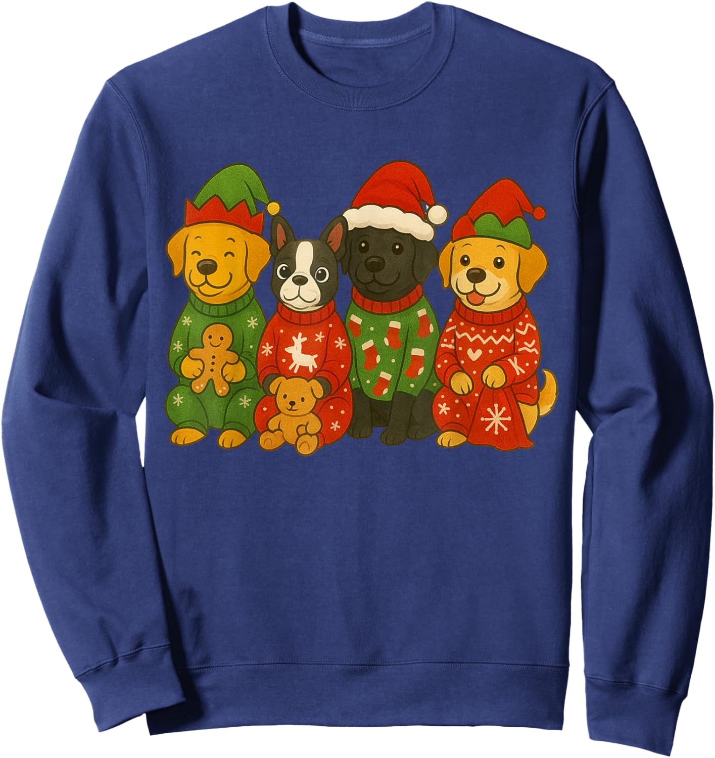 Christmas Dog Matching Family Xmas Pajama Men Women Kids Sweatshirt - Sweatshirt | Navy