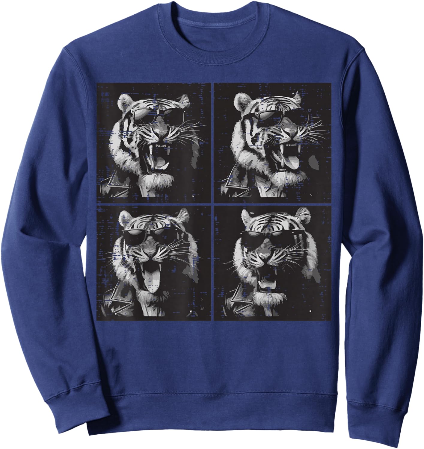 Tiger Selfie Funny Women Kids Boys Girls Men Youth Teen Sweatshirt - Sweatshirt | Navy