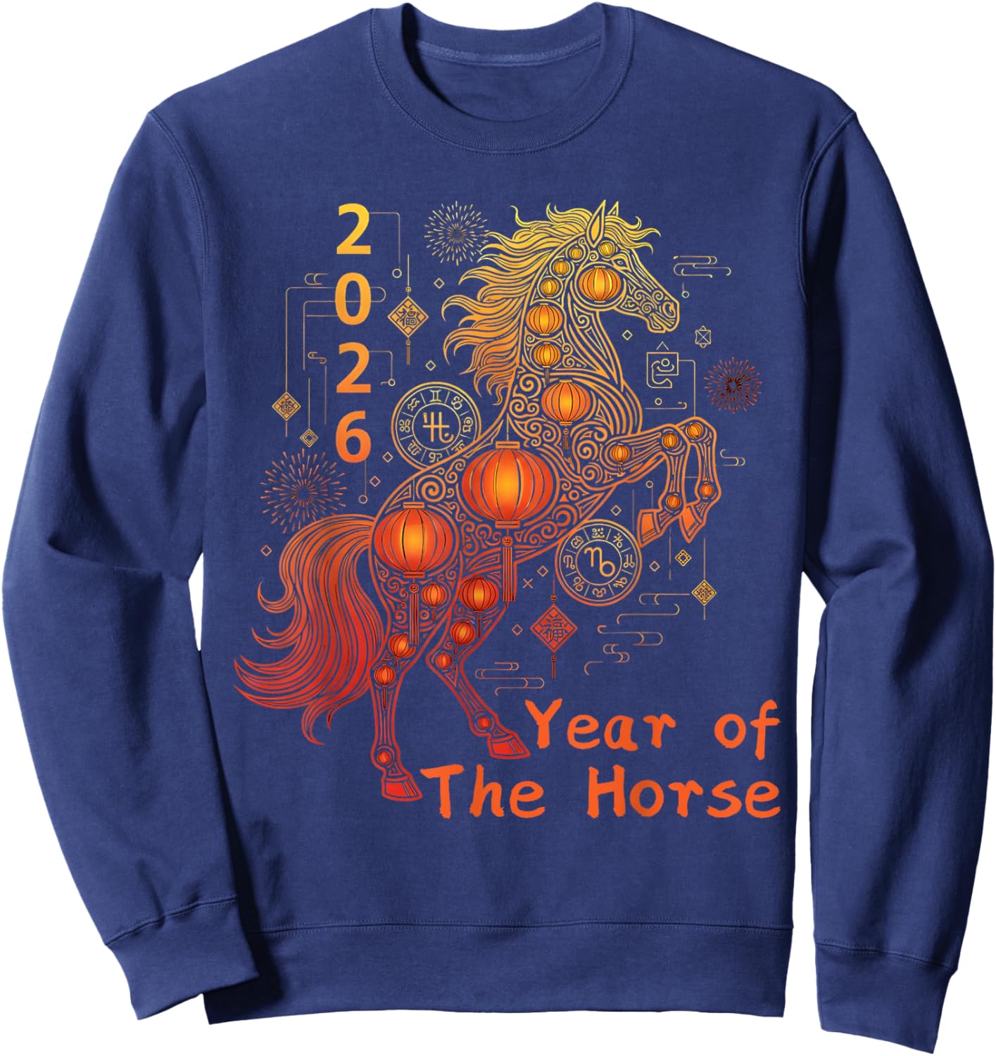 Year of The Horse Happy Chinese Lunar New Year 2026 Sweatshirt - Sweatshirt | Navy