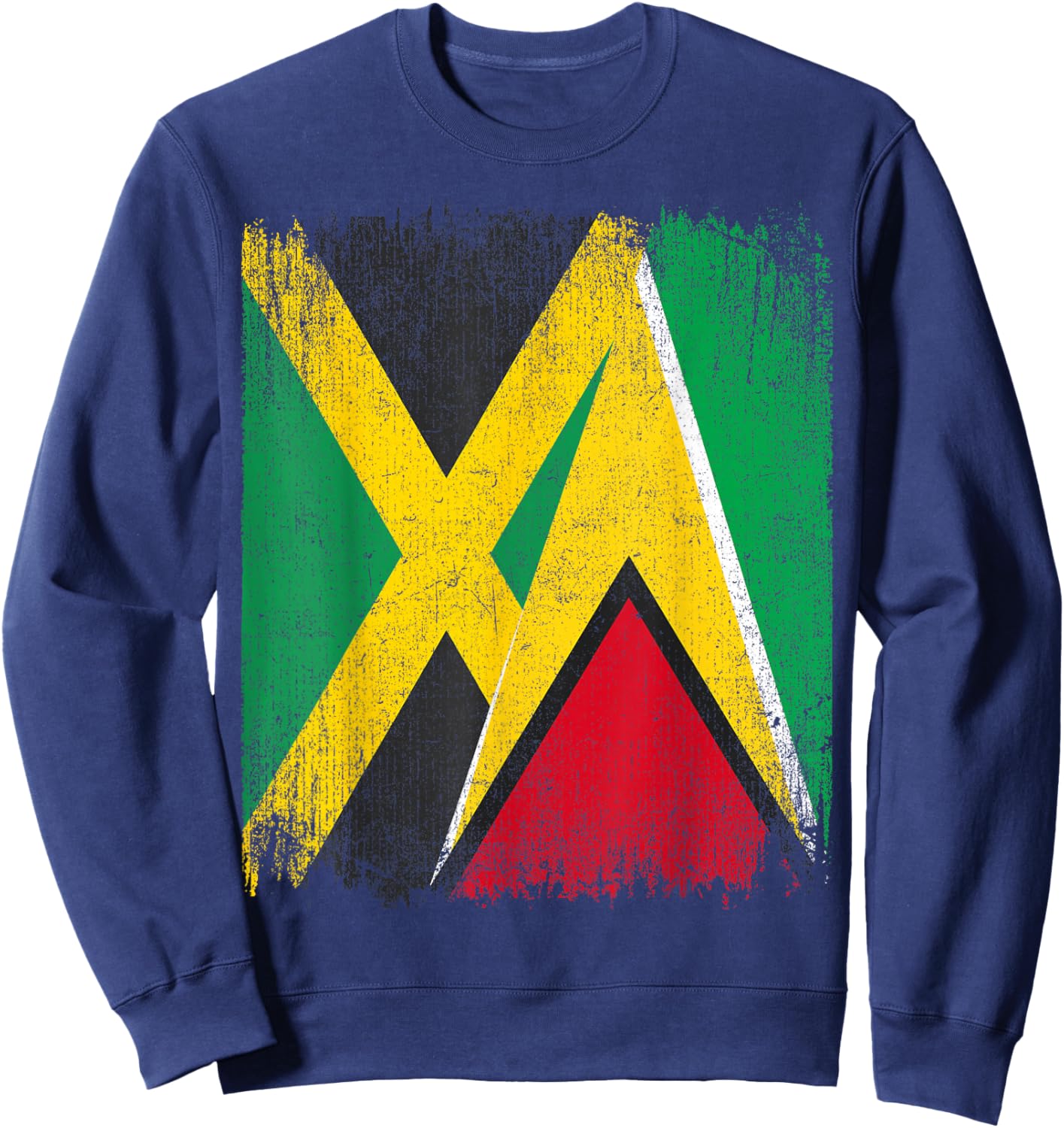 Half Jamaica Guyana Flag Jamaican Guyanese Pride Roots Sweatshirt - Sweatshirt | Navy