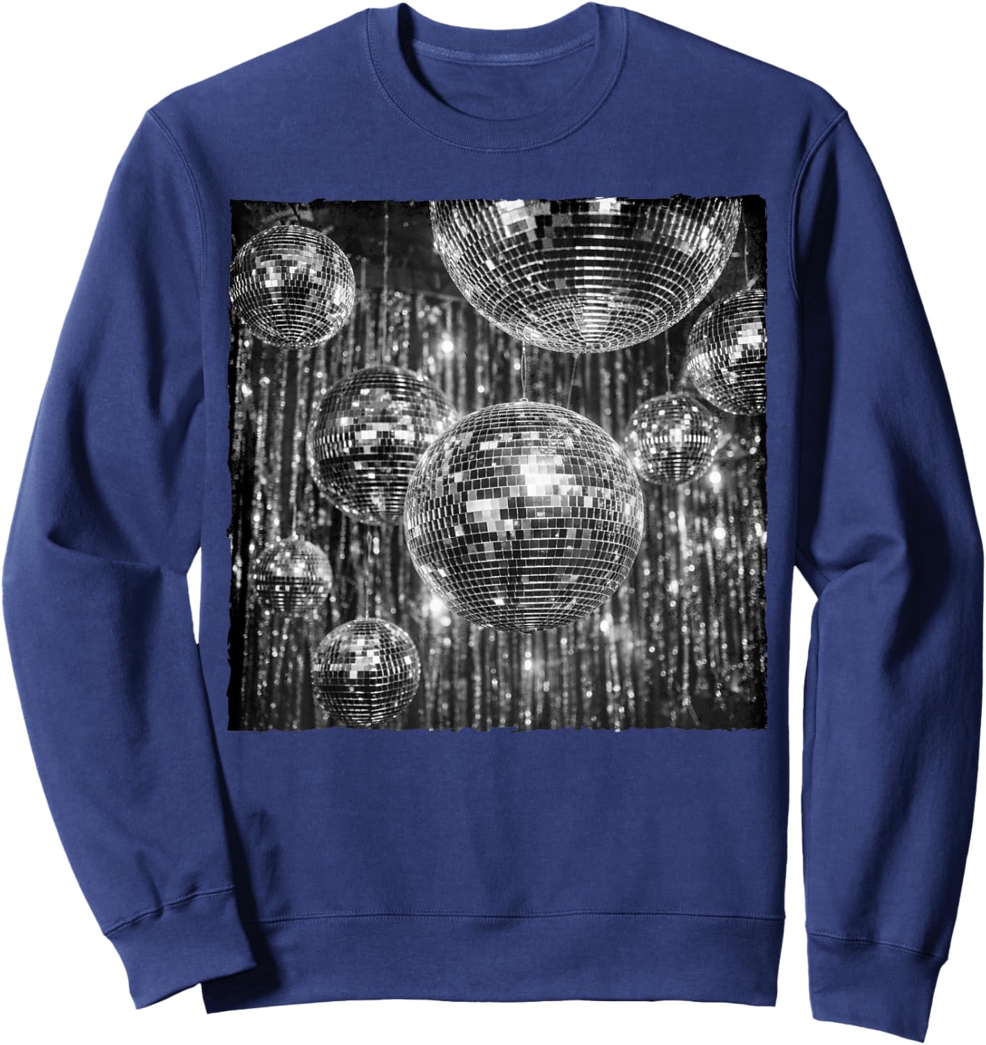 Disco Party Disco Ball Birthday Dancing Queen Concert 80s Sweatshirt - Sweatshirt | Navy