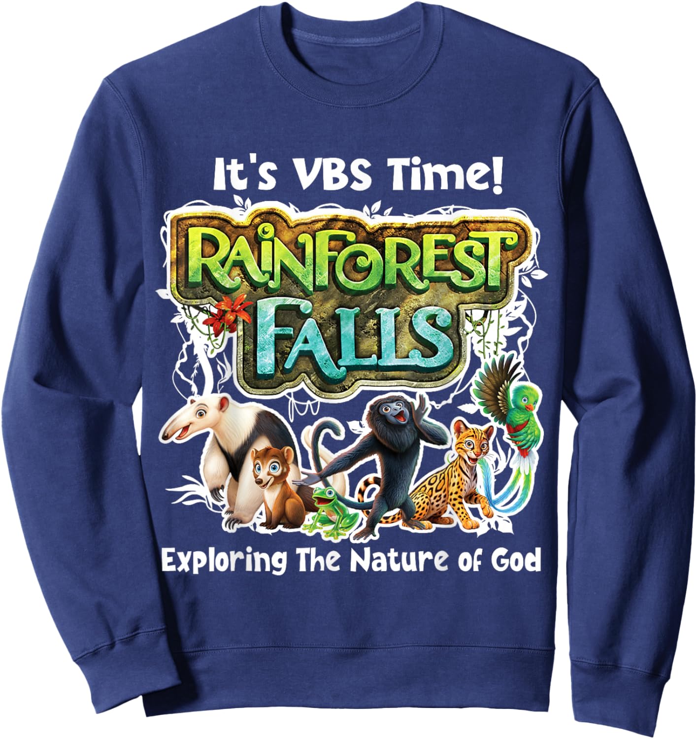 Rainforest Falls Exploring The Nature of God VBS 2026 Sweatshirt - Sweatshirt | Navy