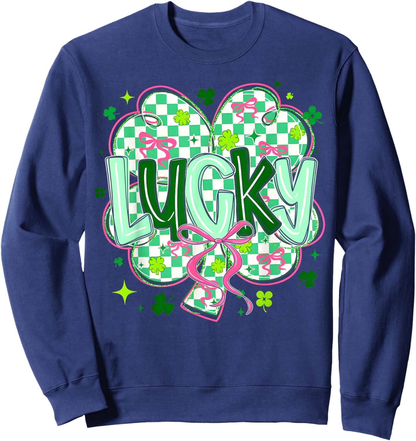 St Pattys Day Lucky Shamrock St. Patrick's Day Men Women Sweatshirt - Sweatshirt | Navy