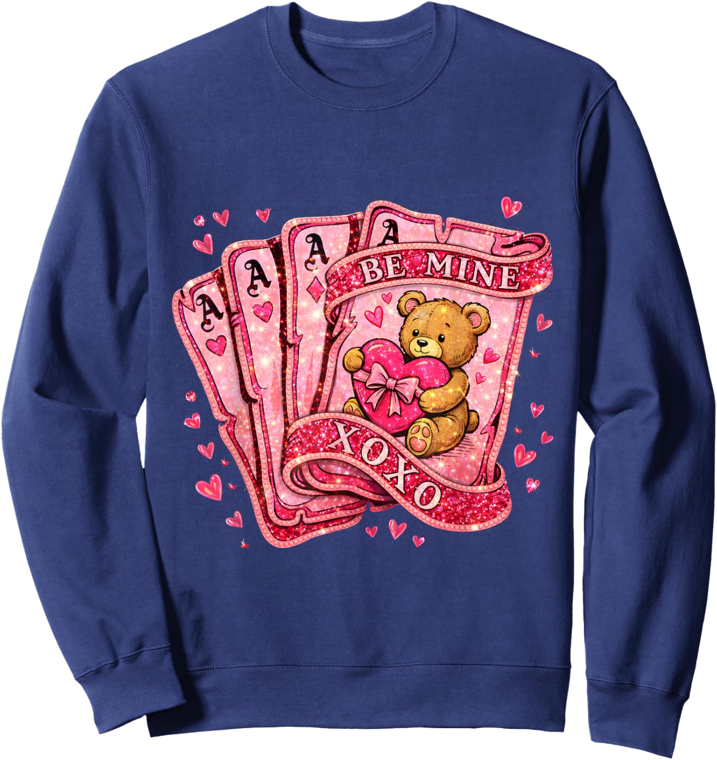 Valentine Coquette Couple Love Cute Sweatshirt - Sweatshirt | Navy