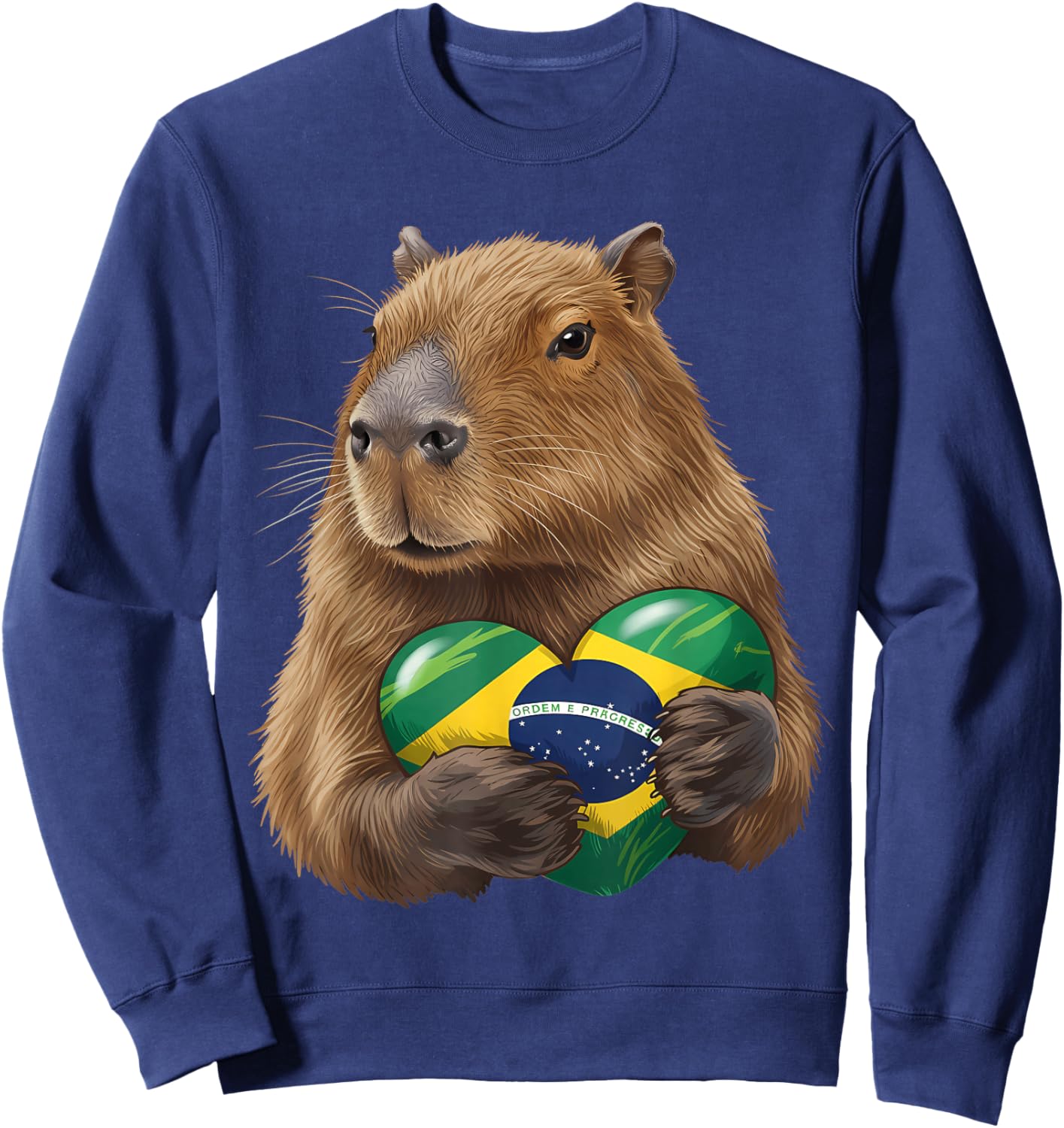 Brazil Flag Capybara Brazilian Roots Brasilian Pride Brasil Sweatshirt - Sweatshirt | Navy