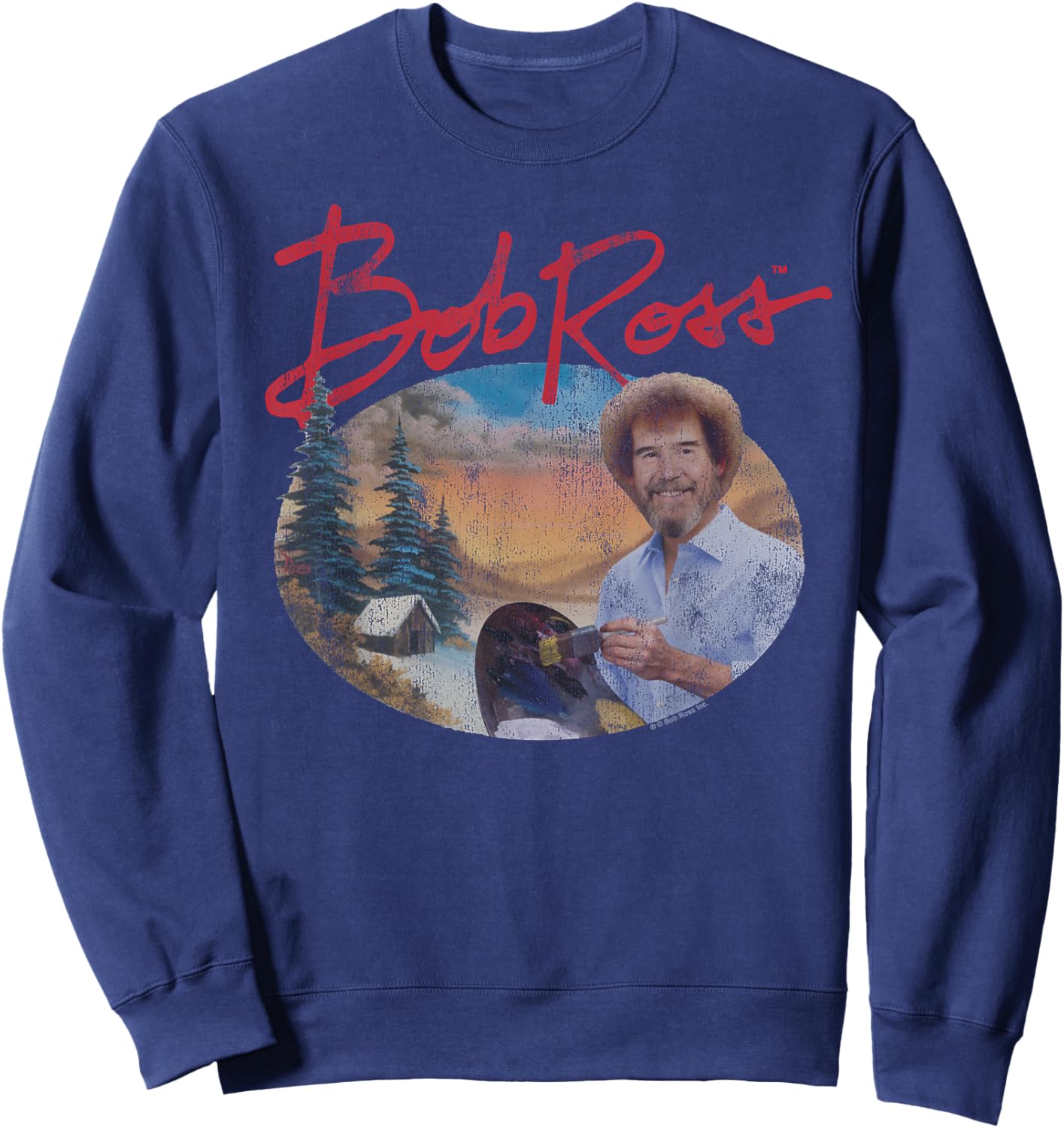 Bob Ross A Warm Winter Sweatshirt - Sweatshirt | Navy