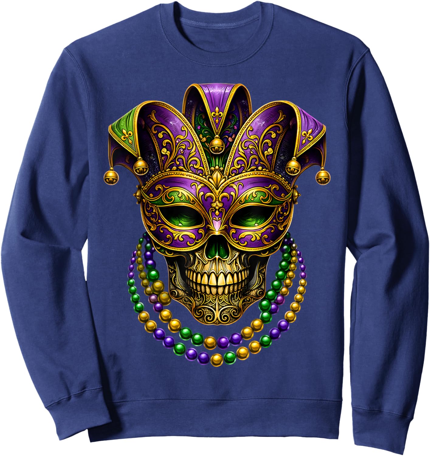 Mardi Gras Costume Sugar Skull Carnival Party Men Women Kids Sweatshirt - Sweatshirt | Navy