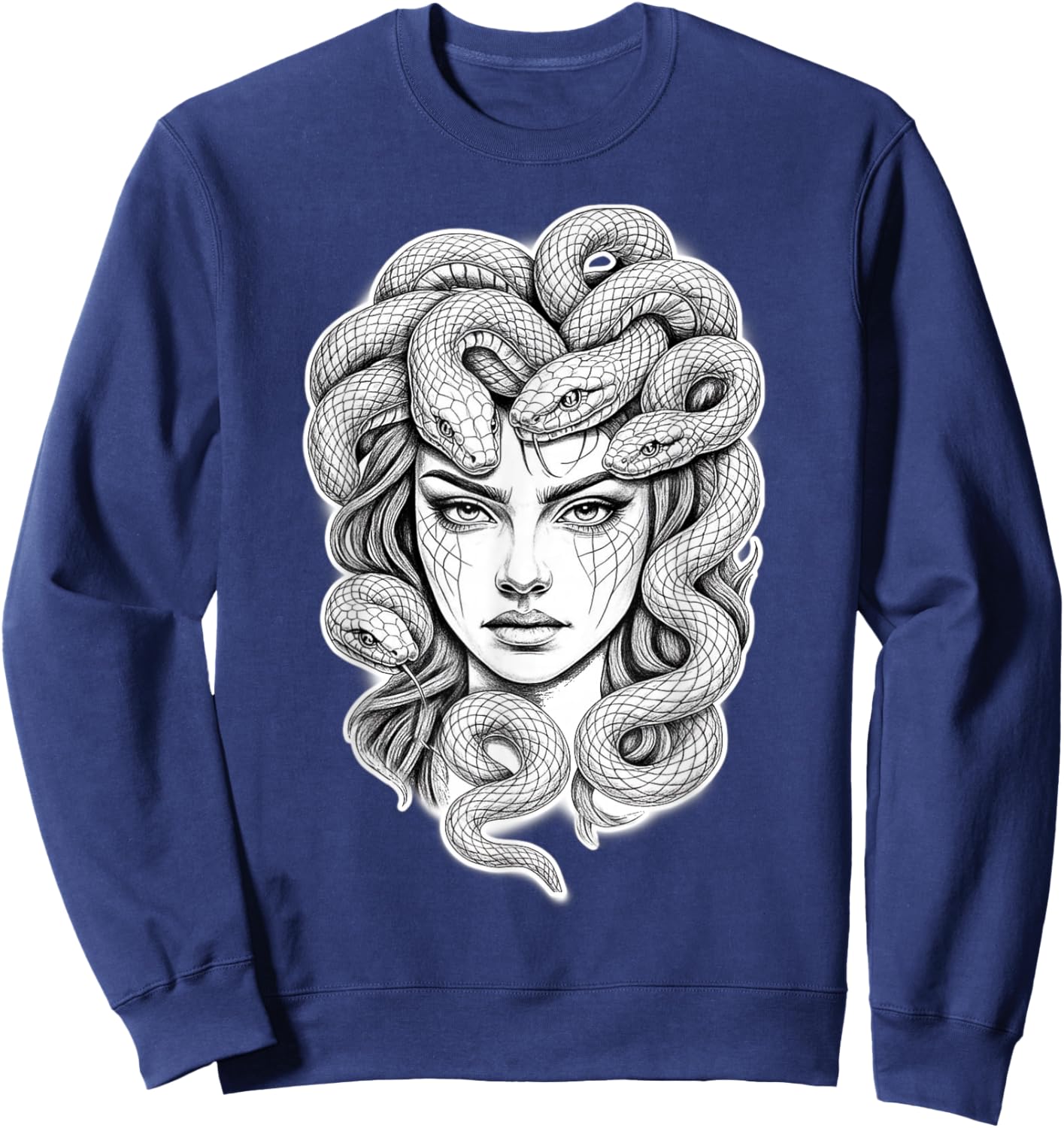 Medusa Goddess Snake Sweatshirt - Sweatshirt | Navy