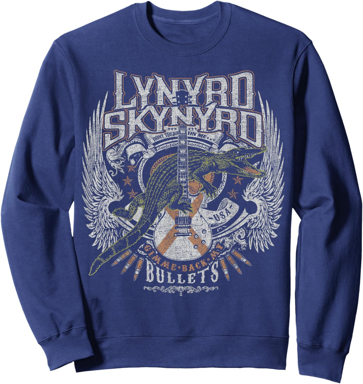 Lynyrd Skynyrd Croc Rock Bullet Southern Country Tread On Me Sweatshirt - Sweatshirt | Navy
