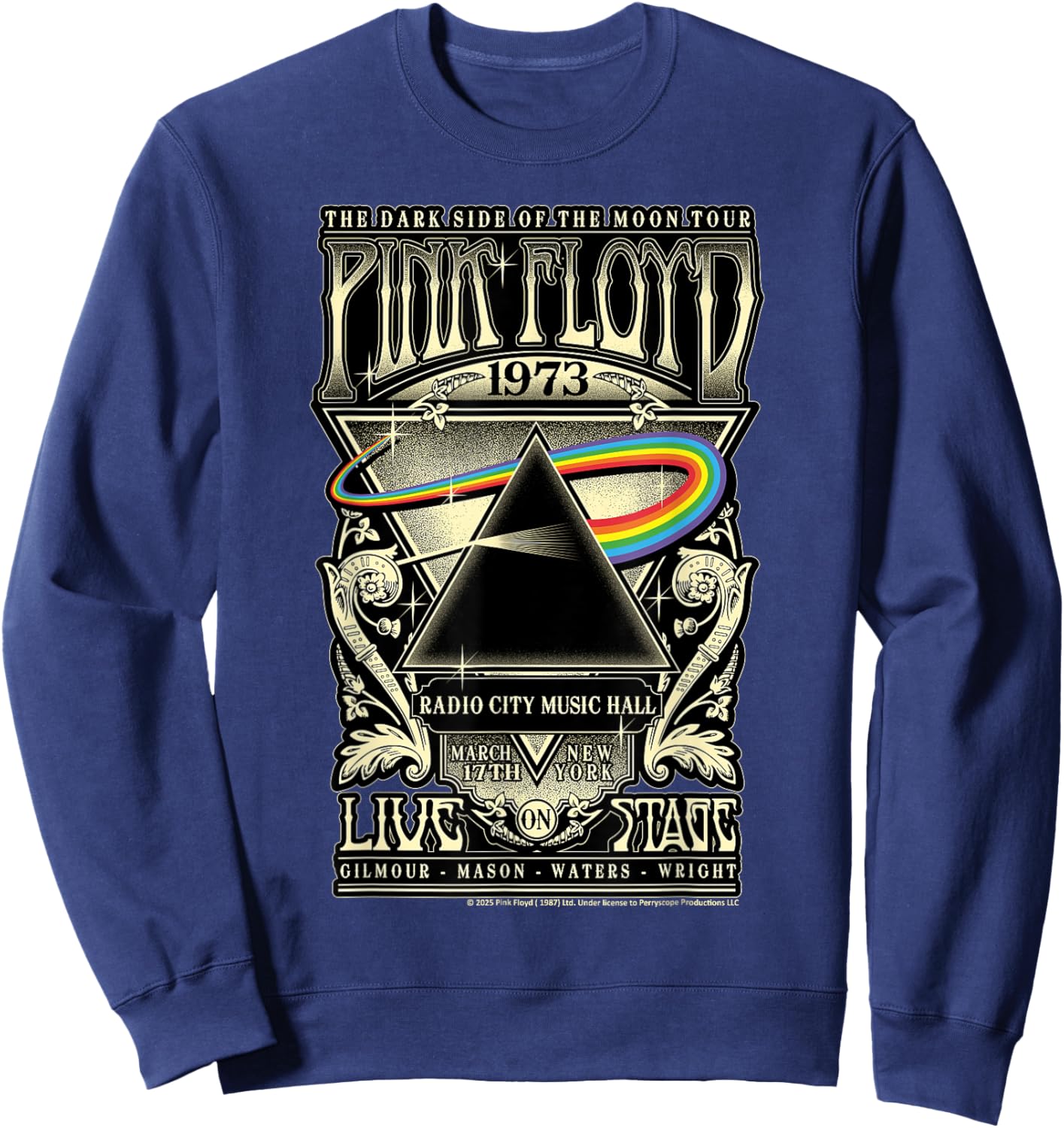 Pink Floyd 1973 Dark Side of The Moon Tour Sweatshirt - Sweatshirt | Navy
