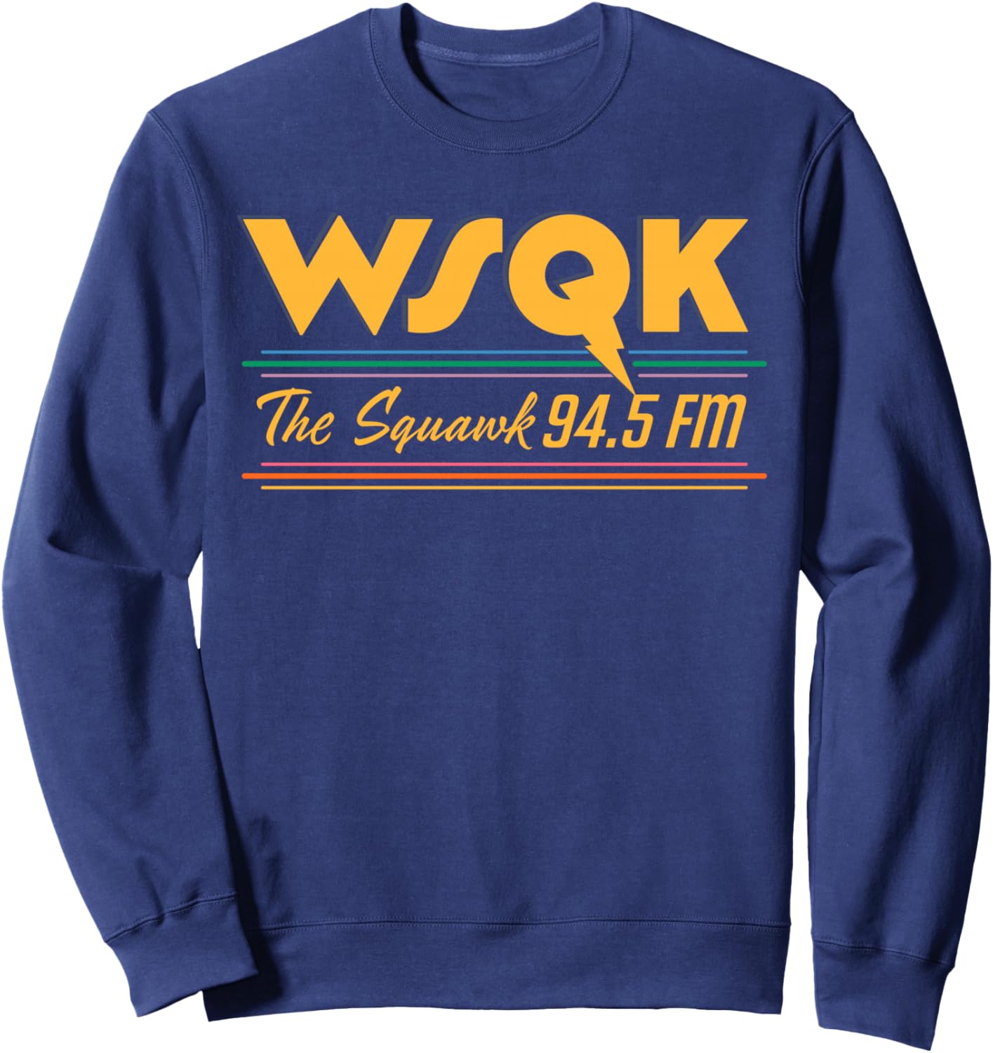 Stranger Things Season 5 WSQK The Squawk 94.5 FM Retro Logo Sweatshirt - Sweatshirt | Navy