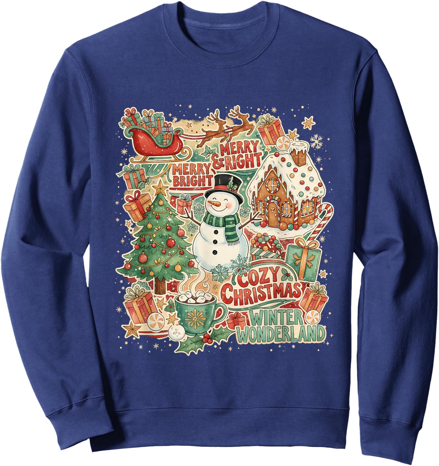 Cozy Christmas Winter Wonderland Holiday Design Sweatshirt - Sweatshirt | Navy