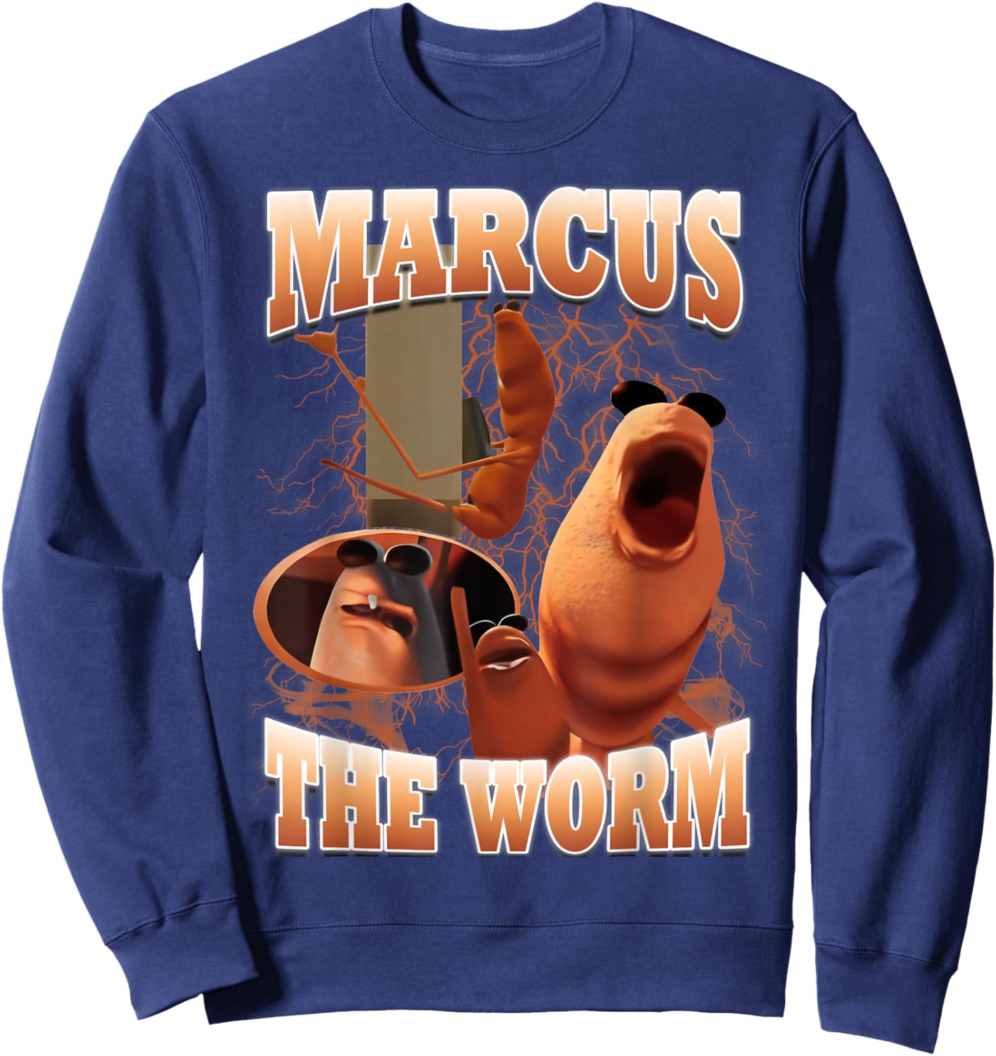 Marcus The Worm Bootleg Women Meme Fan Sweatshirt - Sweatshirt | Navy