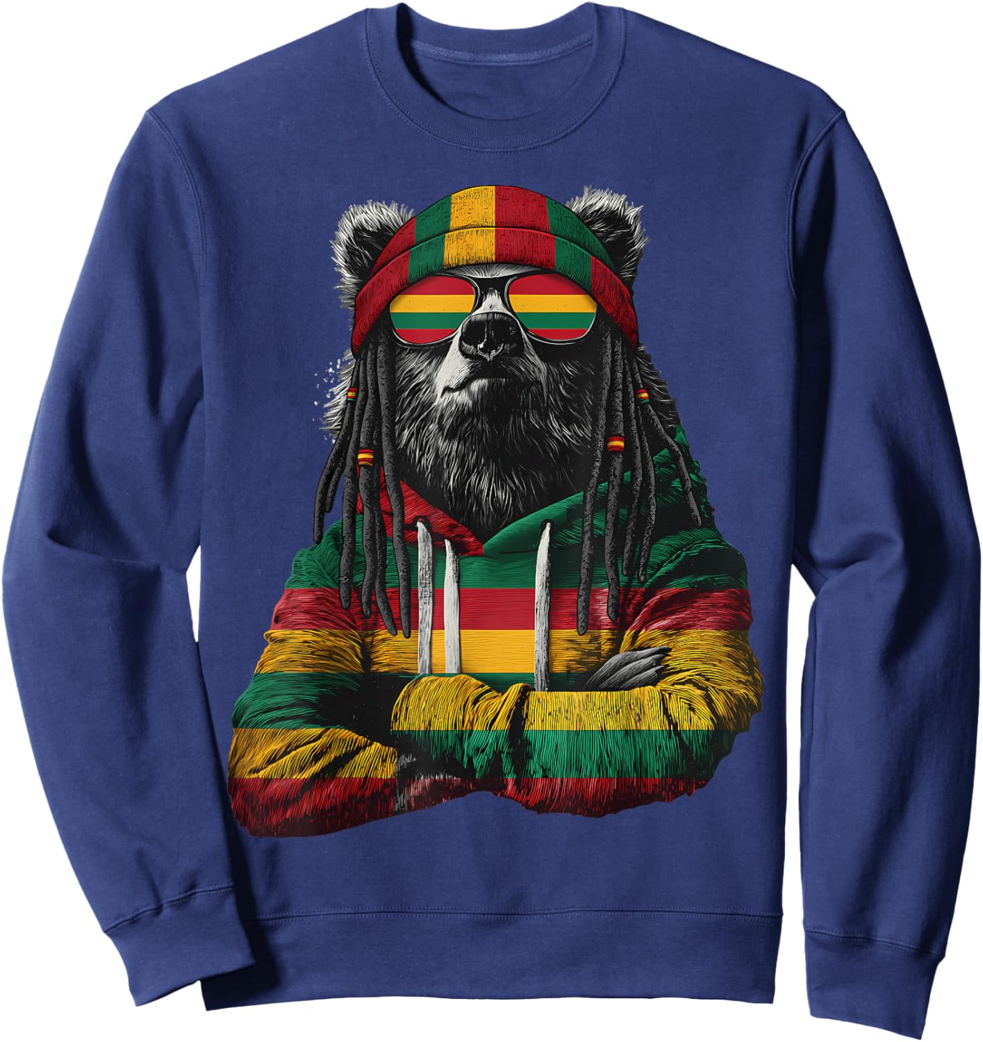 Rasta Reggae Music Jamaica Rastafari Roots Jamaican Sweatshirt - Sweatshirt | Navy