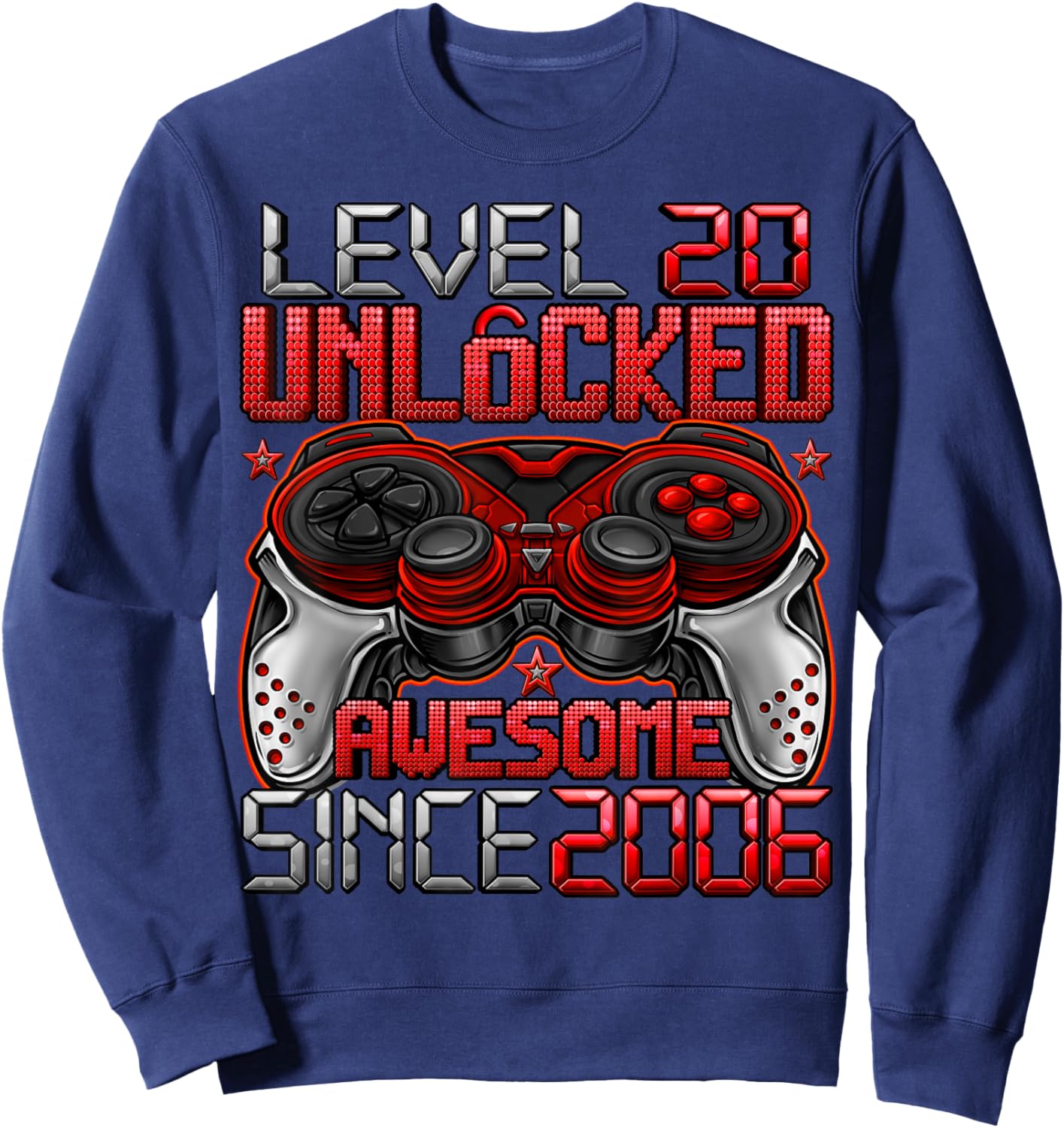 Level 20 Unlocked 20 Year Old Gifts Boys 20th Birthday Boy Sweatshirt - Sweatshirt | Navy