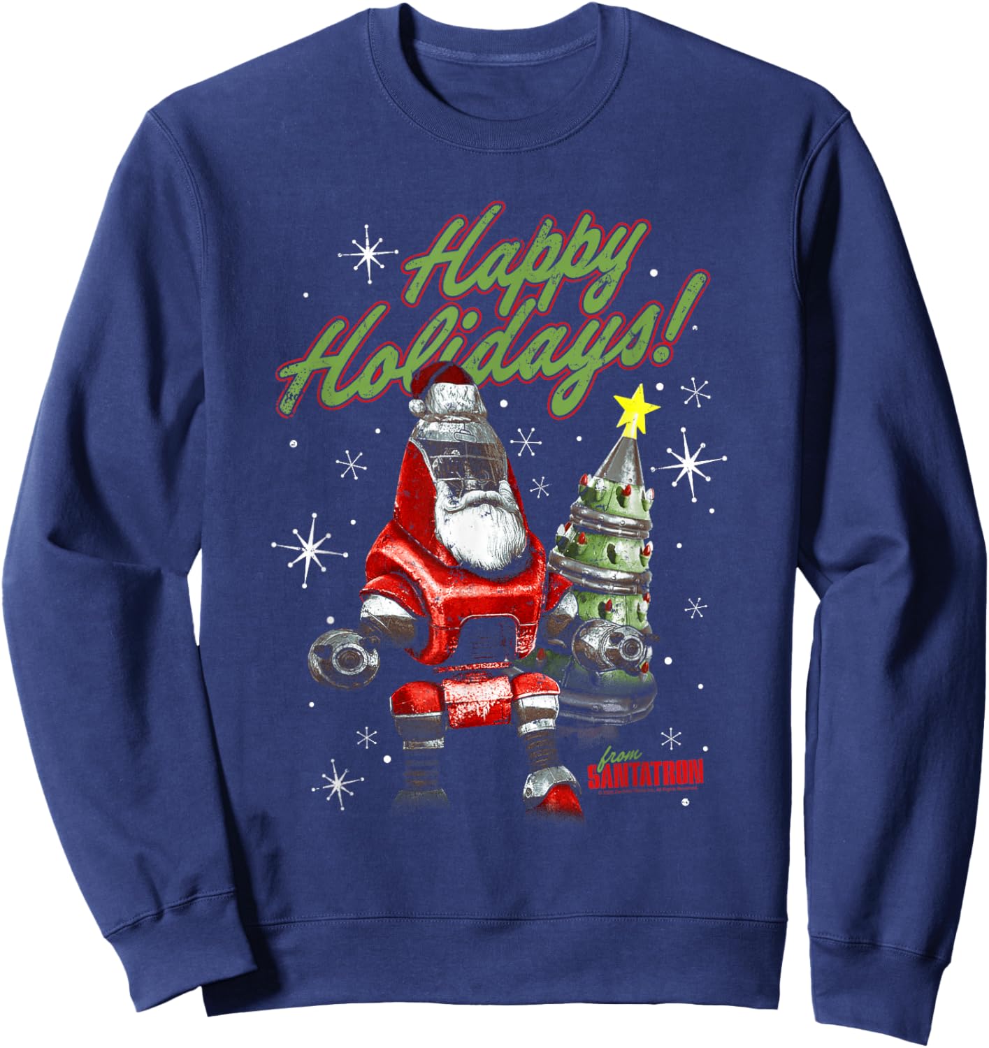 Fallout Happy Holidays from Santatron Christmas Video Game Sweatshirt - Sweatshirt | Navy