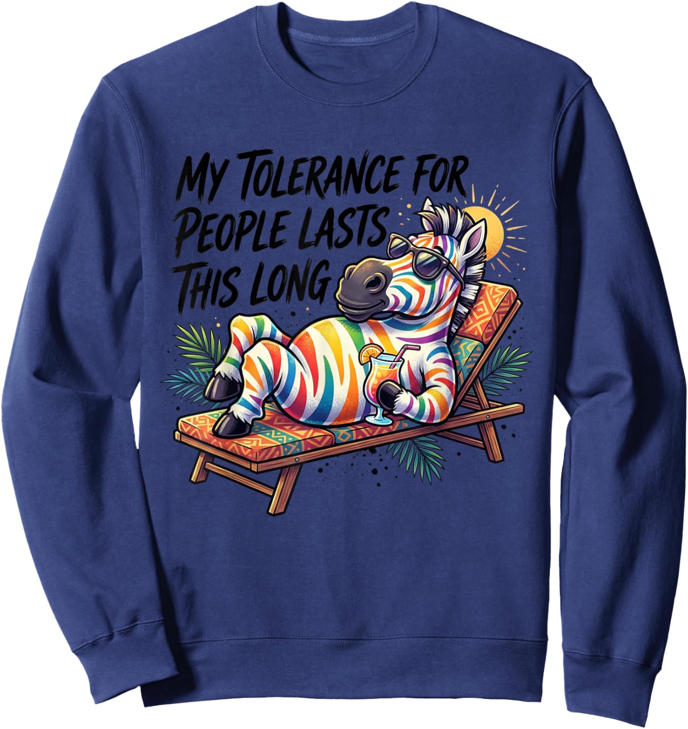My Tolerance for People Lasts This Long Funny Horse Sweatshirt - Sweatshirt | Navy