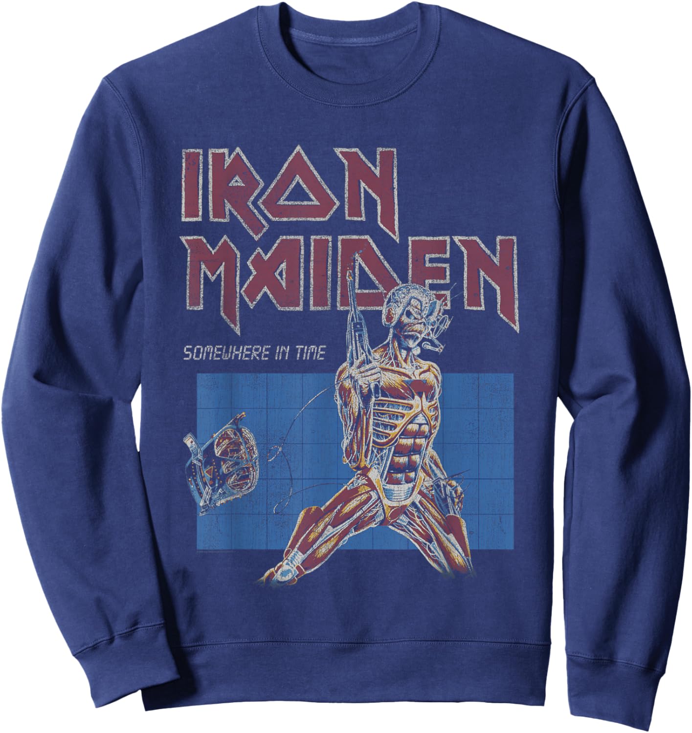 Iron Maiden - Somewhere in Time Grid Sweatshirt - Sweatshirt | Navy