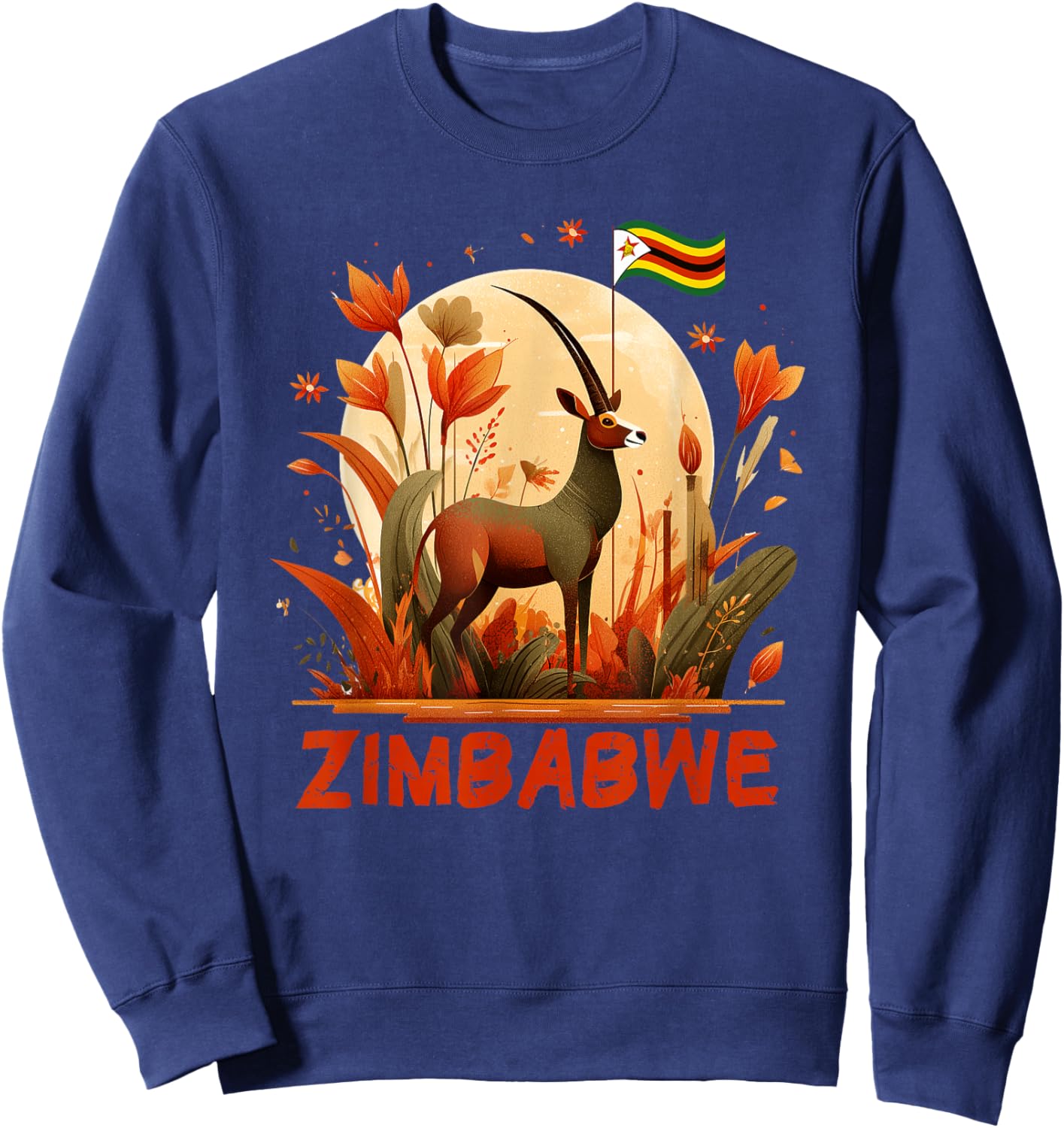 Cool Zimbabwean Gazelle Costume for Zimbabwe Lovers Sweatshirt - Sweatshirt | Navy