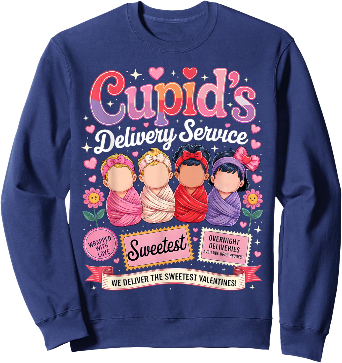 Nurse Valentine Cupid's Delivery Service Labor and Delivery Sweatshirt - Sweatshirt | Navy