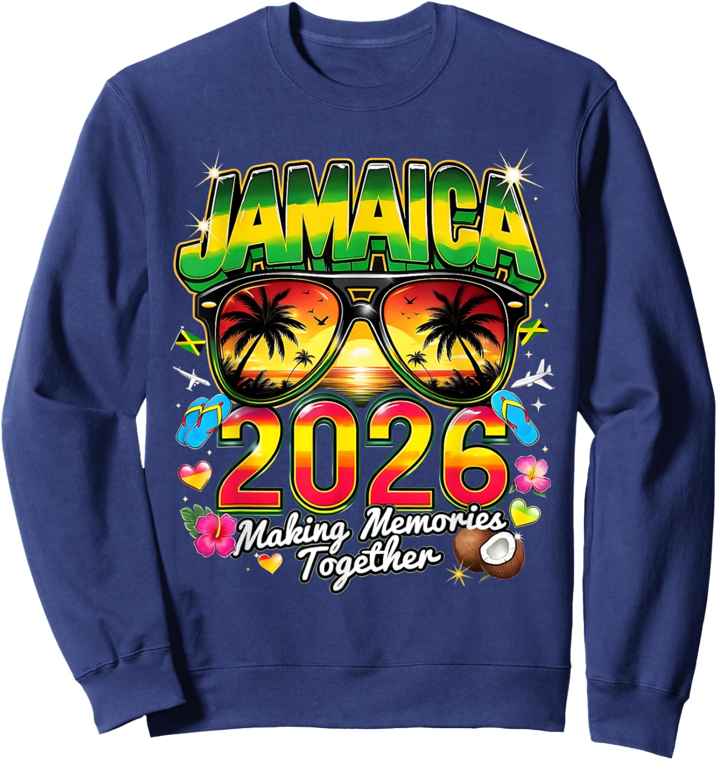 Jamaica 2026 Tropical Family Vacation Making Memories Sweatshirt - Sweatshirt | Navy