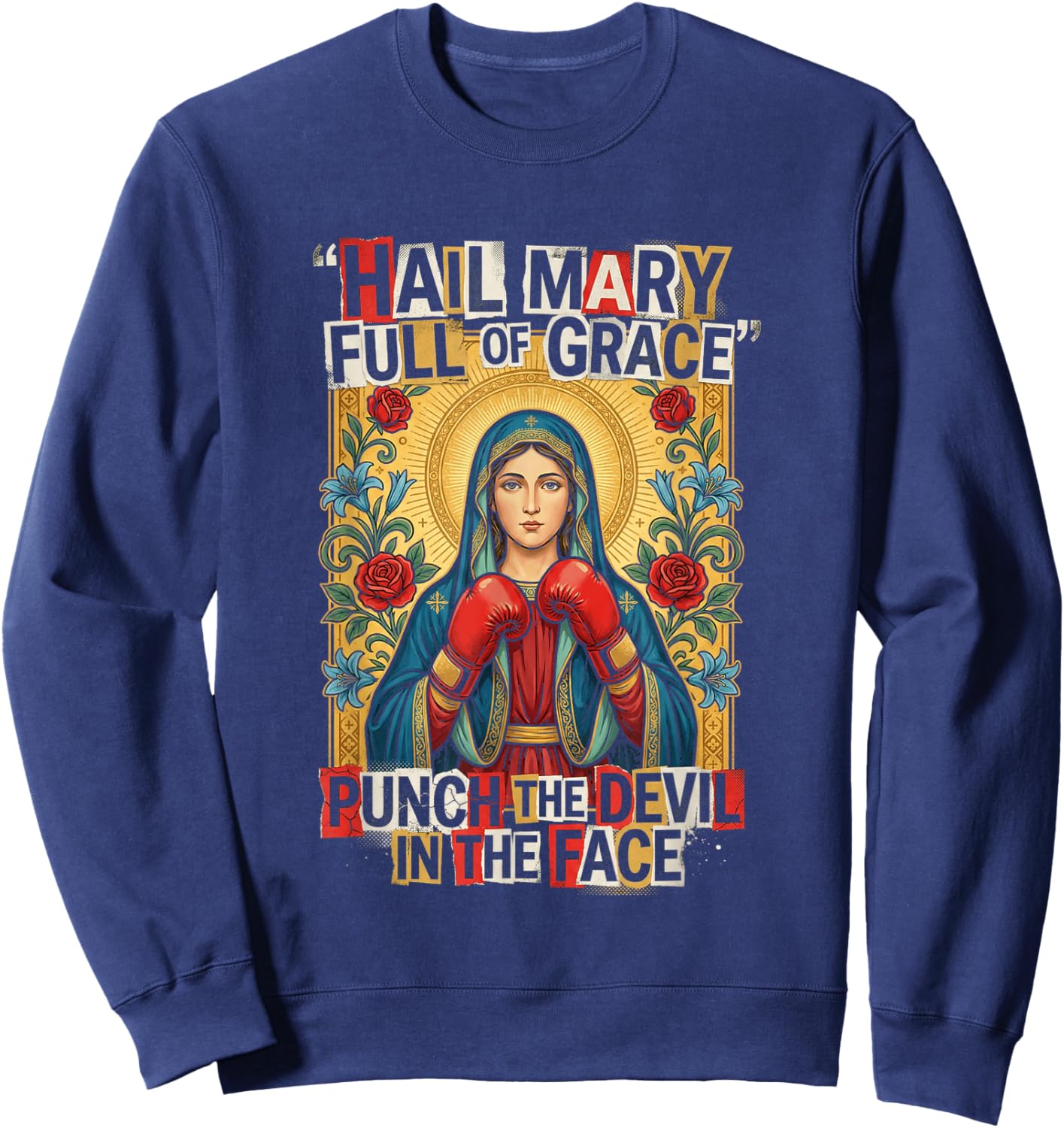 in The Face Christian Humor Sweatshirt - Sweatshirt | Navy