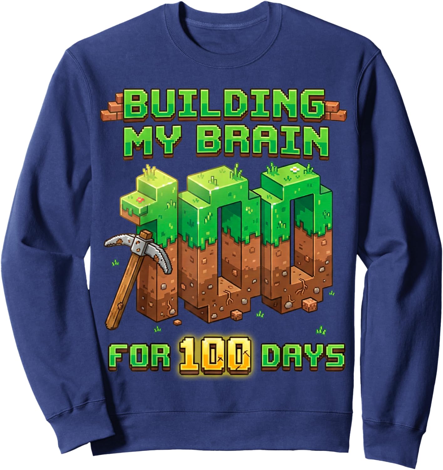 Building My Brain for 100 Days of School Sweatshirt - Sweatshirt | Navy