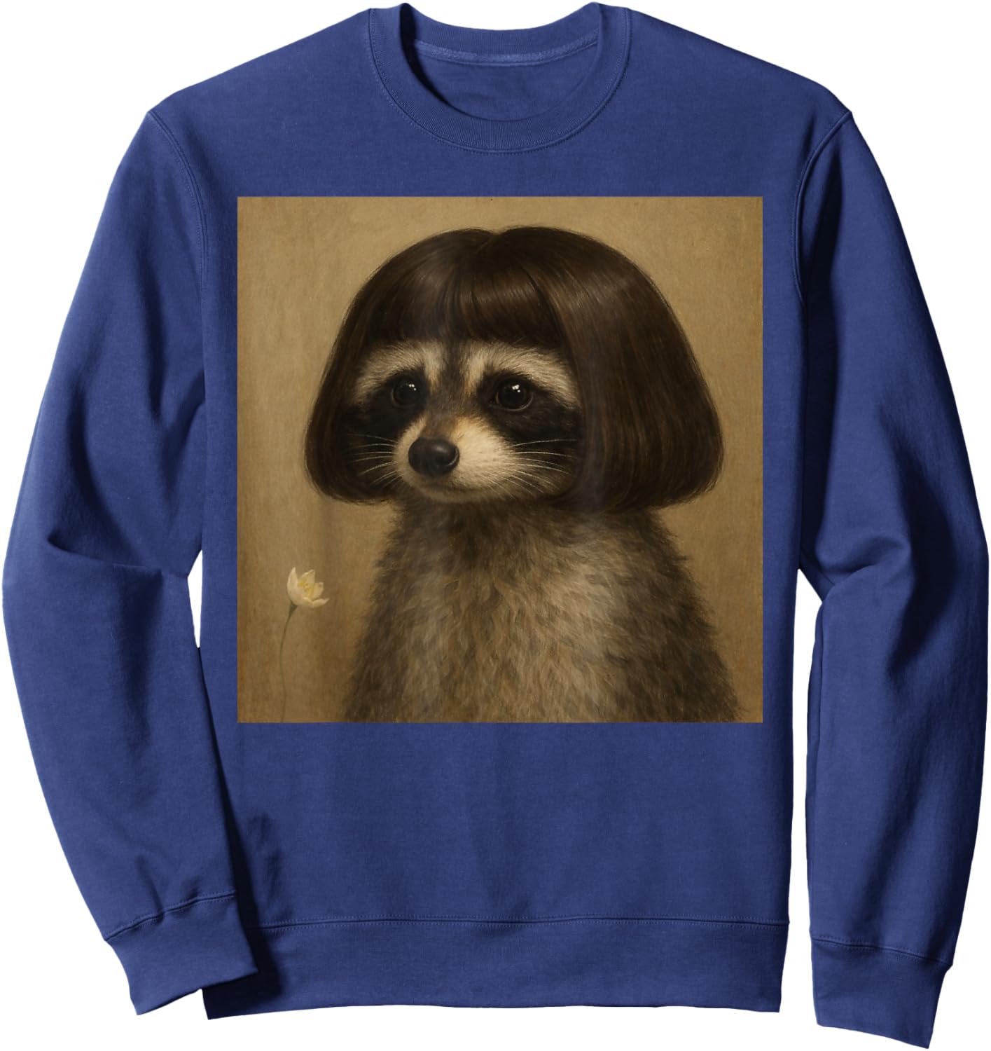 Funny Racoon Bob Haircut Meme Women Kids Sweatshirt - Sweatshirt | Navy